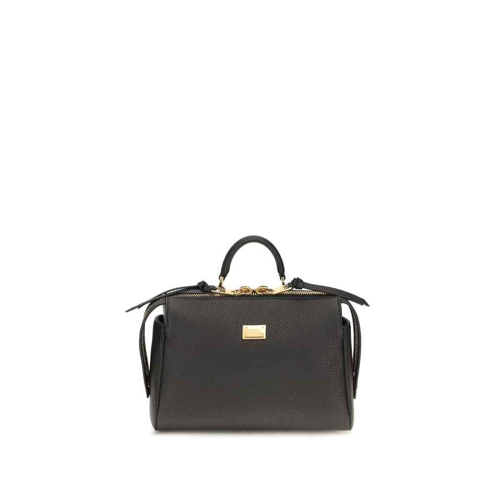 Dolce & Gabbana Black Calf Leather Bos Taurus Handbag
