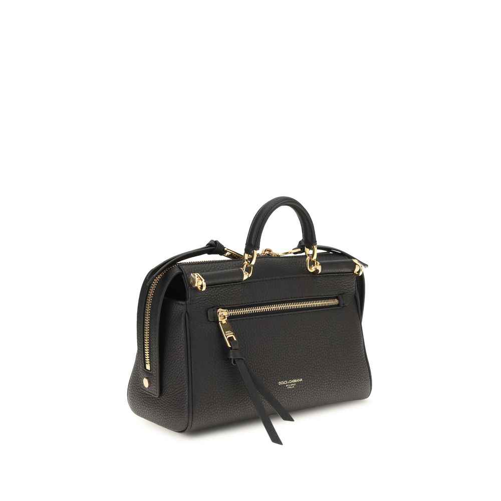 Dolce & Gabbana Black Calf Leather Bos Taurus Handbag