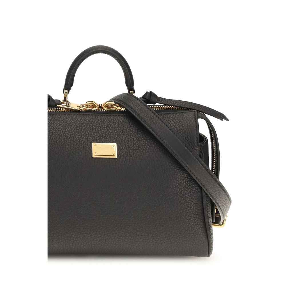 Dolce & Gabbana Black Calf Leather Bos Taurus Handbag