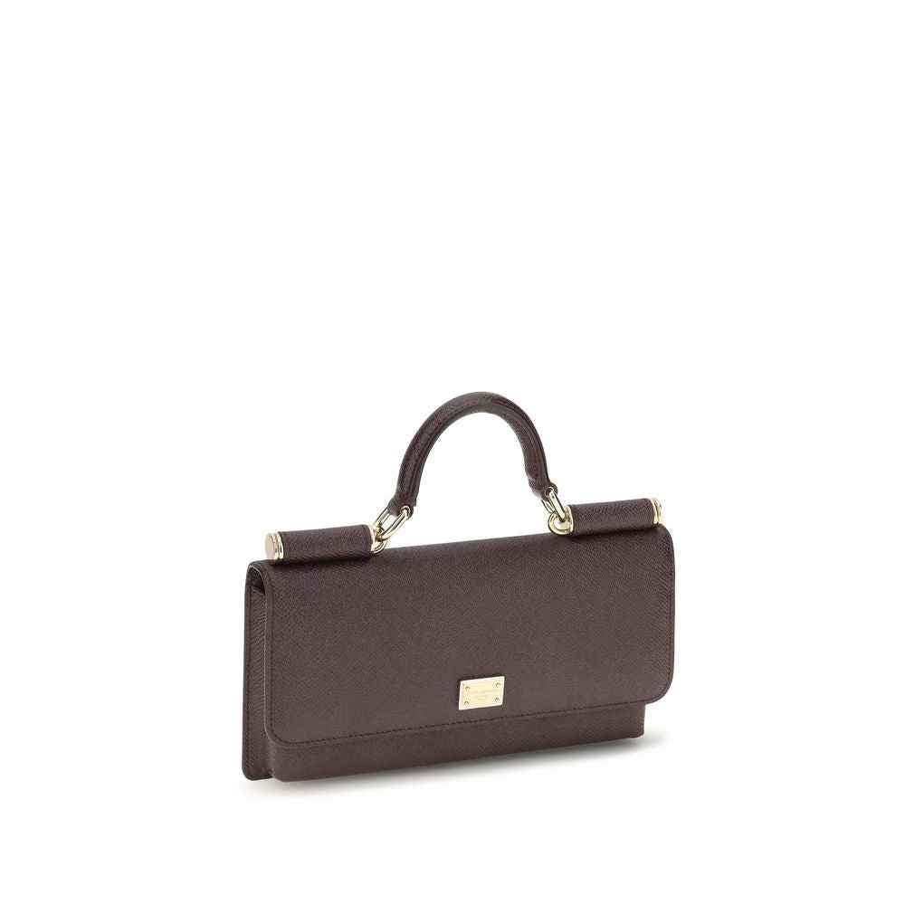 Dolce & Gabbana Brown Calf Leather Bos Taurus Shoulder Bag