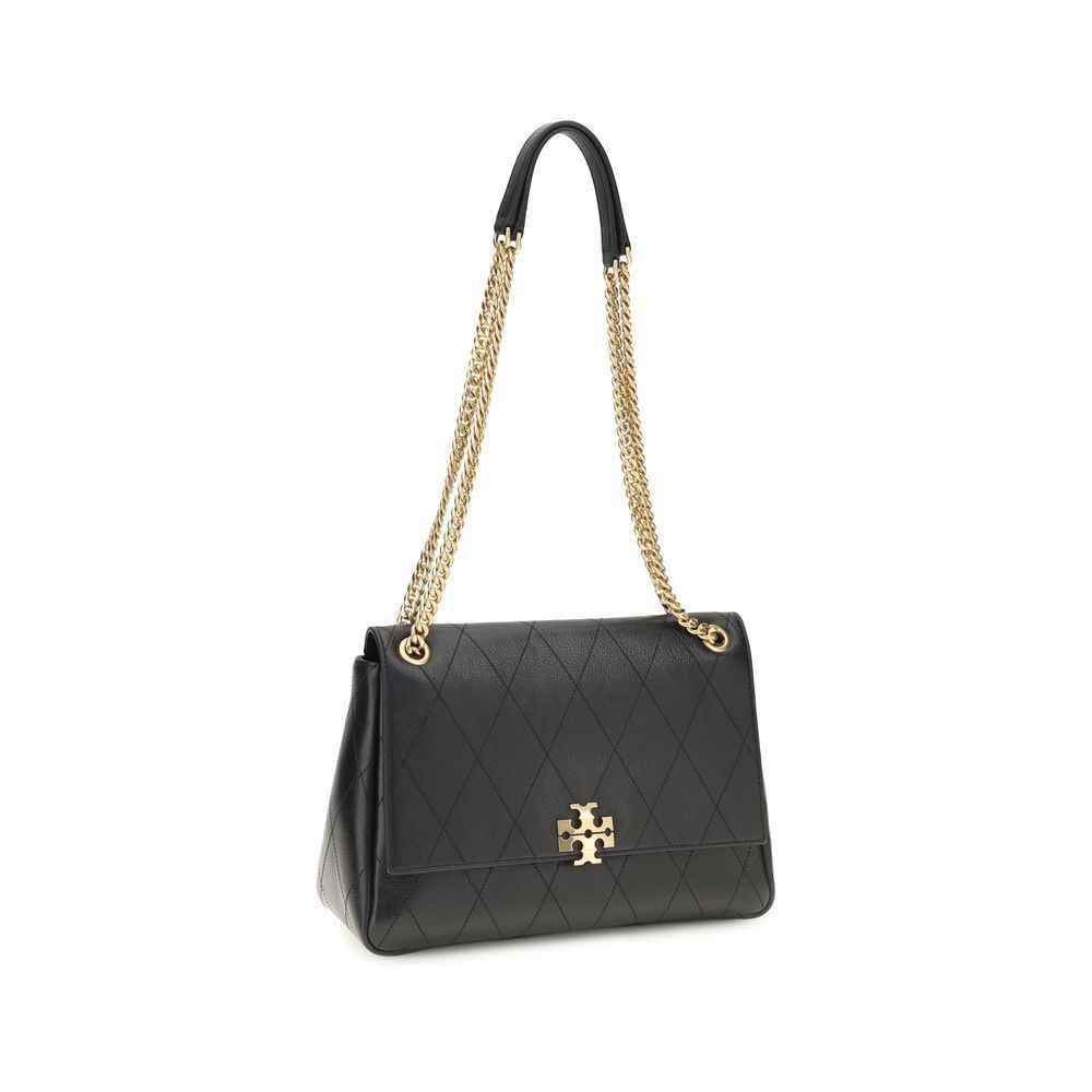 Tory Burch Black Calf Leather Bos Taurus Shoulder Bag