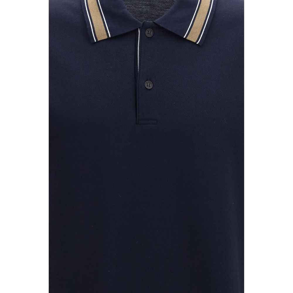 Ferragamo Blue Cotton Polo Shirt