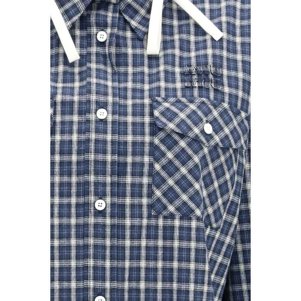 Miu Miu Blue Cotton Pattern Shirt