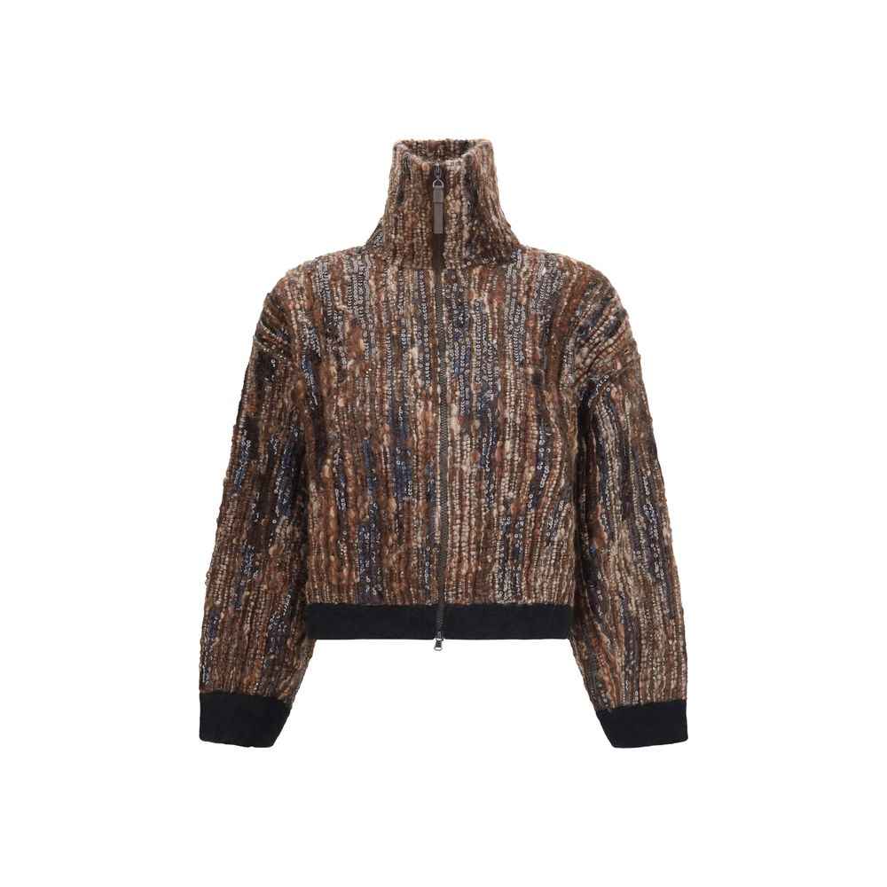 Brunello Cucinelli Brown Mohair Full-Length Jacket