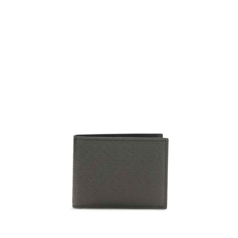Ferragamo Black Calf Leather Bos Taurus Wallet