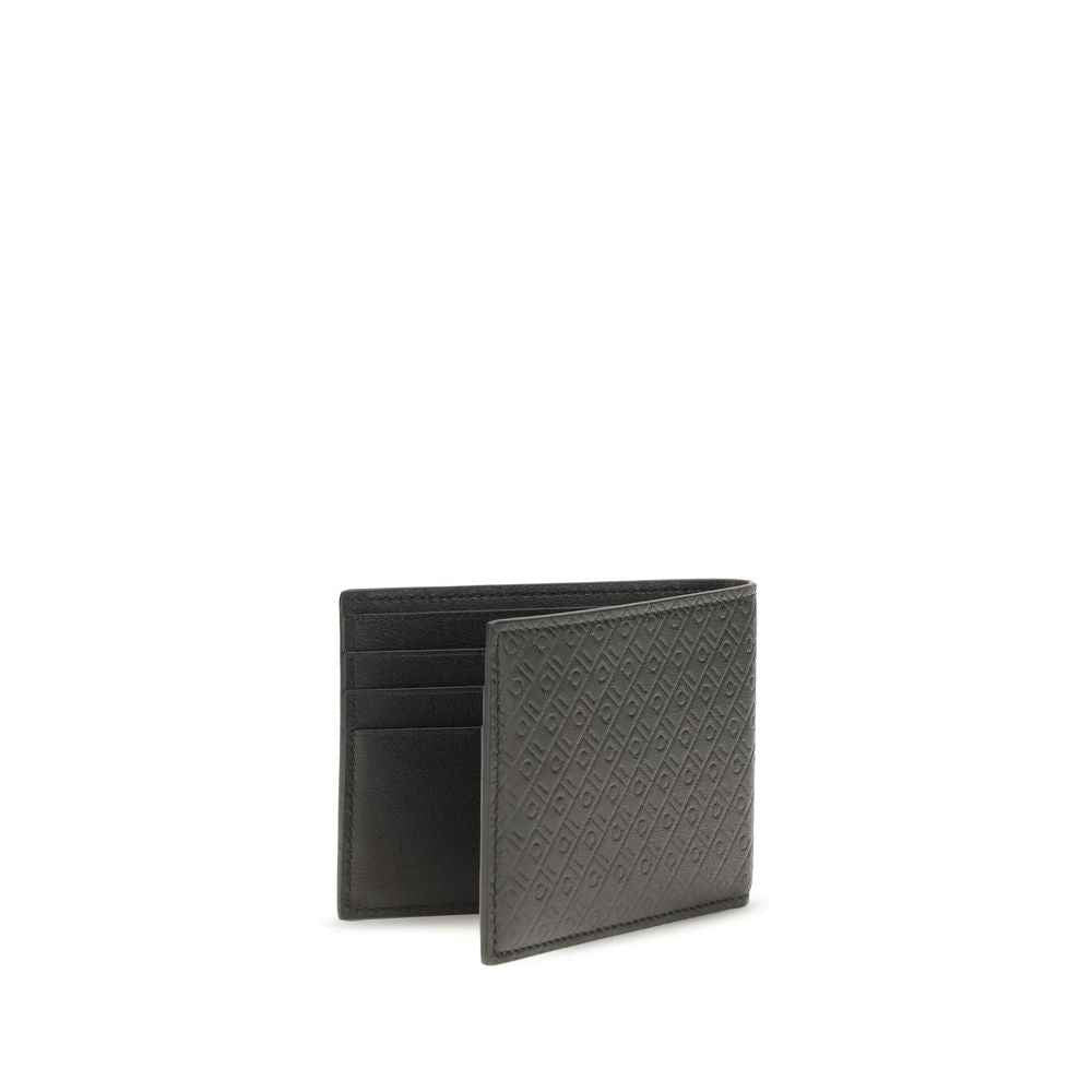 Ferragamo Black Calf Leather Bos Taurus Wallet