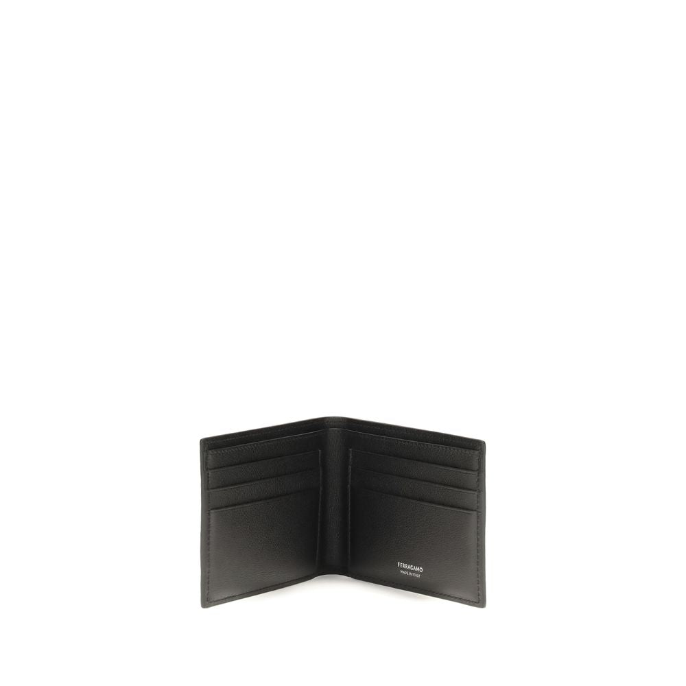 Ferragamo Black Calf Leather Bos Taurus Wallet