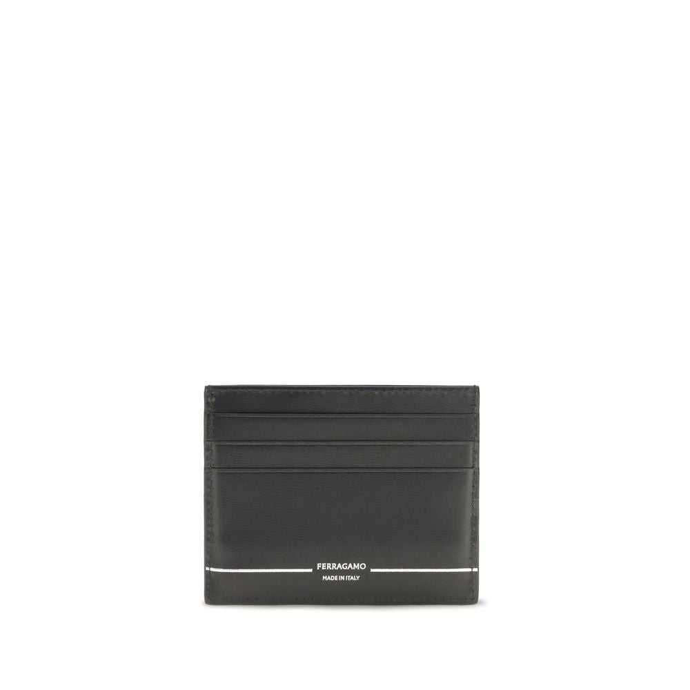 Ferragamo Black Calf Leather Bos Taurus Wallet