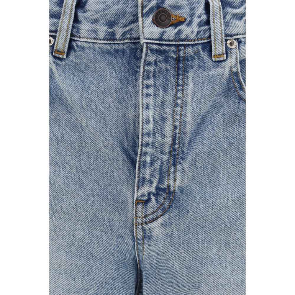 Balenciaga Blue Cotton Cropped Jeans