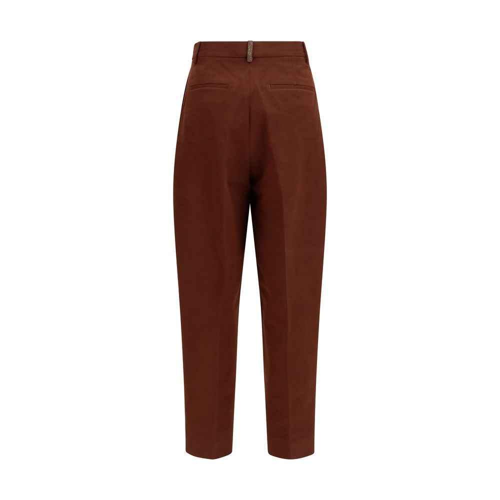 Fabiana Filippi Brown Cotton Casual Pants