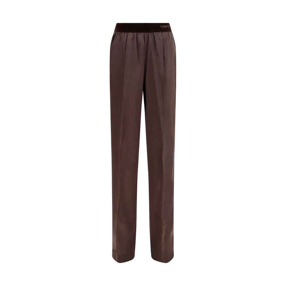 Tom Ford Brown Silk Casual Pants