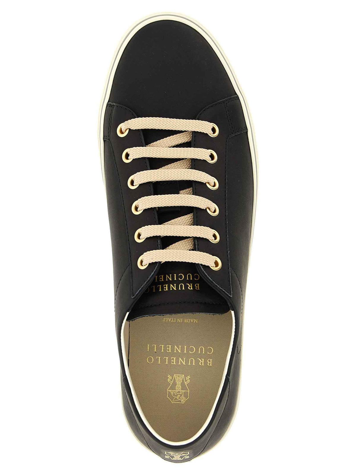 Brunello Cucinelli Black Calfskin Low Top Sneakers