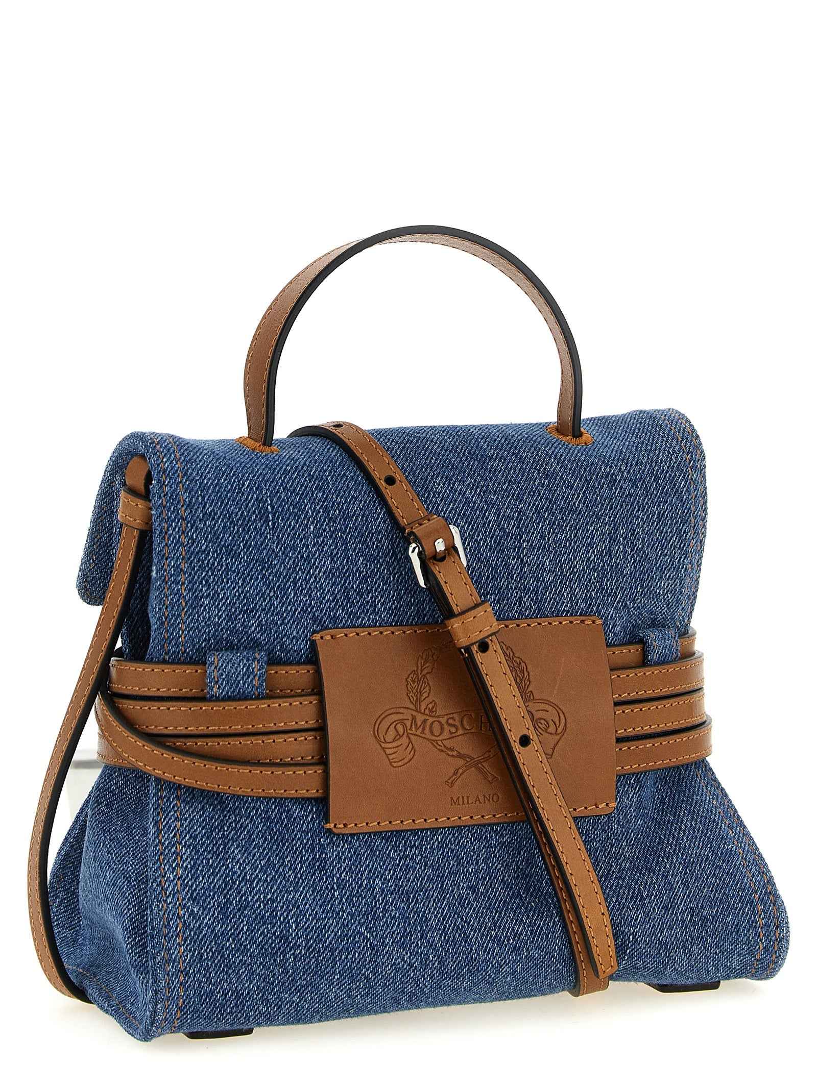Moschino Blue Cotton Handbag