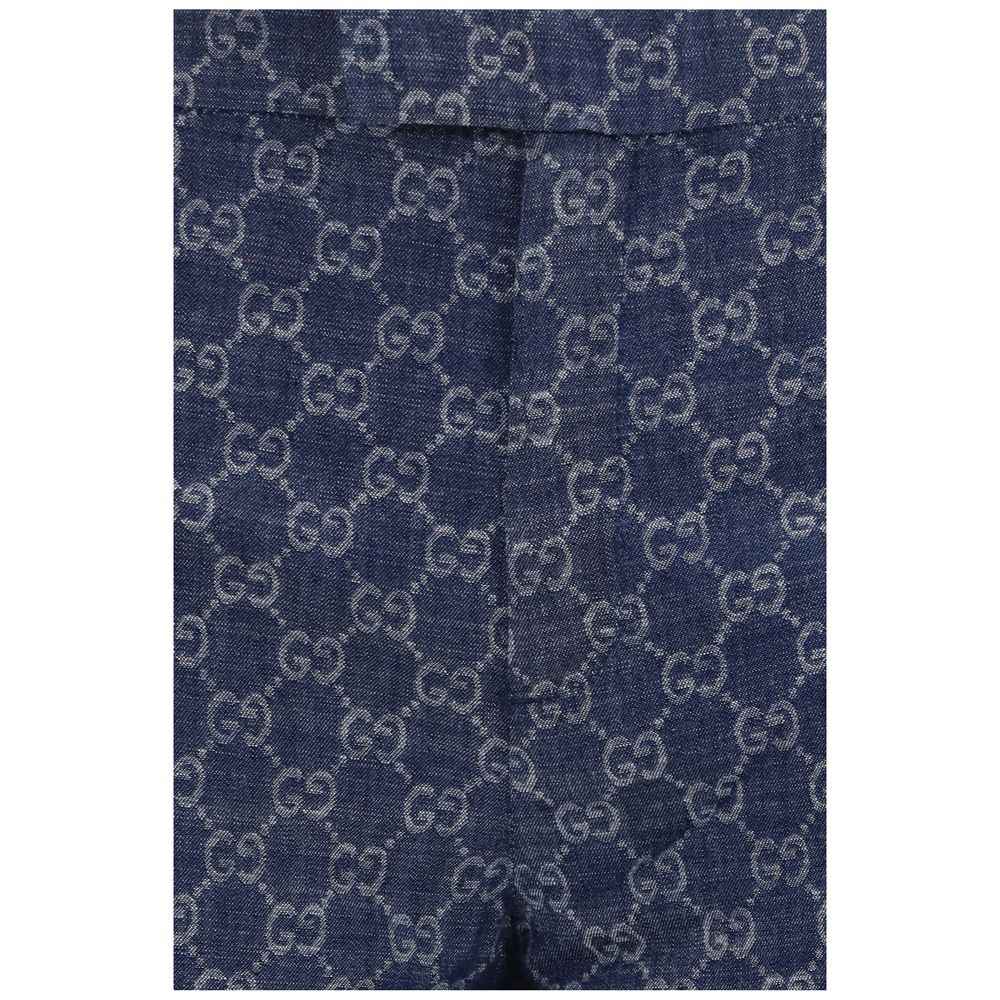 Gucci Blue Cotton Casual Pants