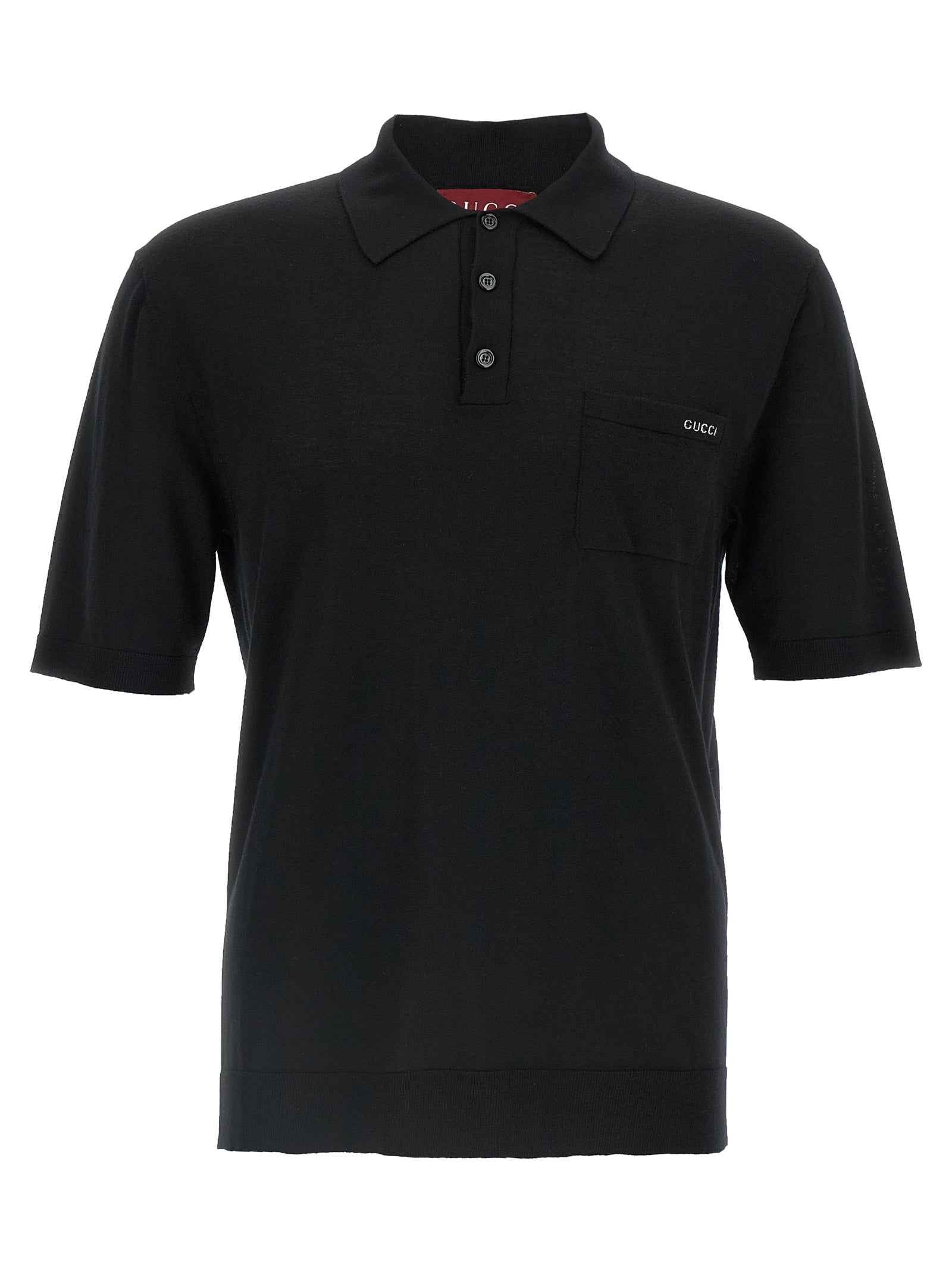 Gucci Black Wool Polo Shirt