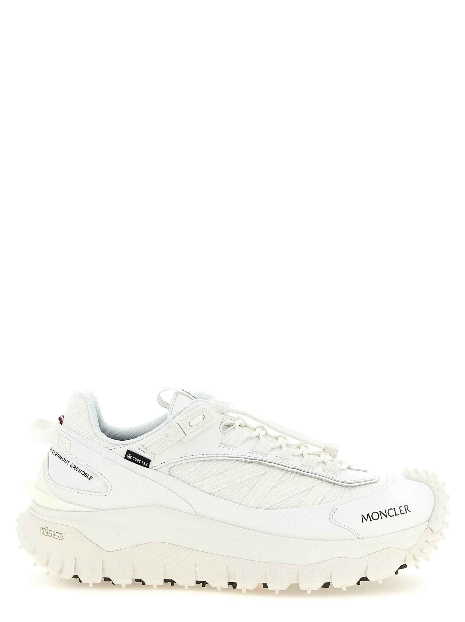 Moncler White Leather Athletic Sneakers