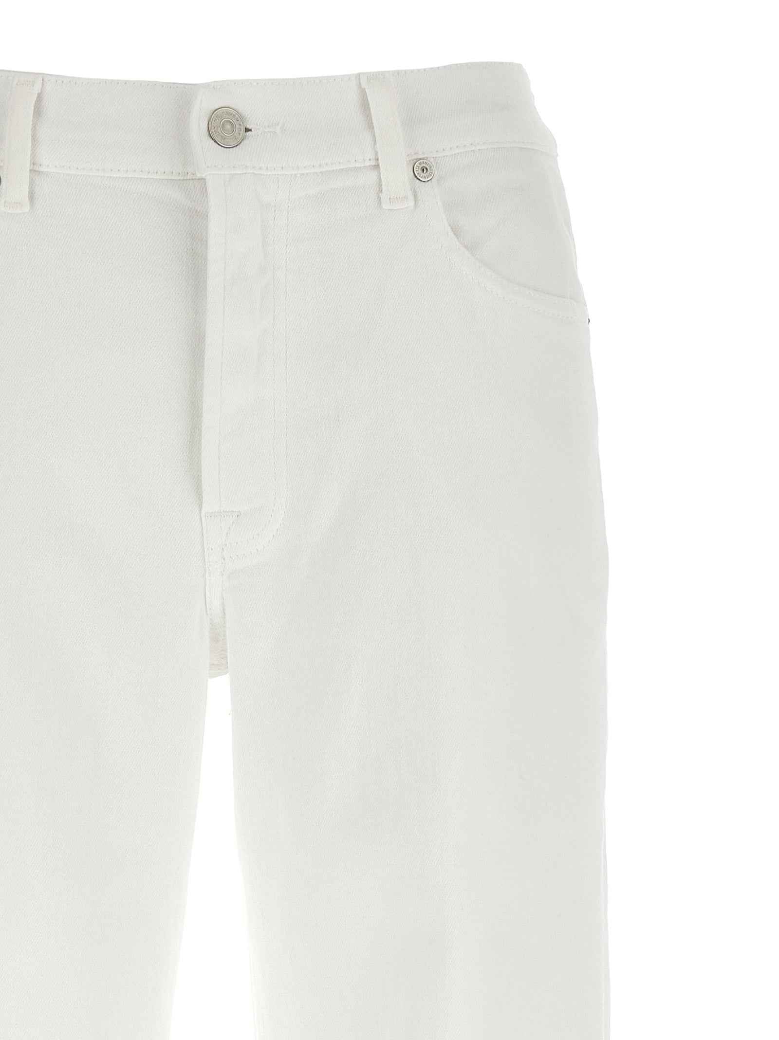 7 For All Mankind White Cotton Straight-Leg Jeans