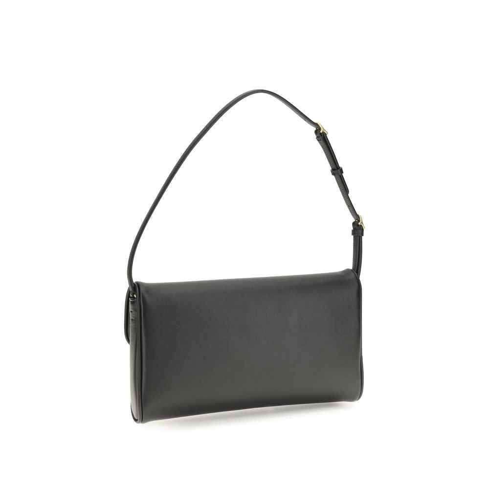Valentino Garavani Black Calf Leather Bos Taurus Shoulder Bag