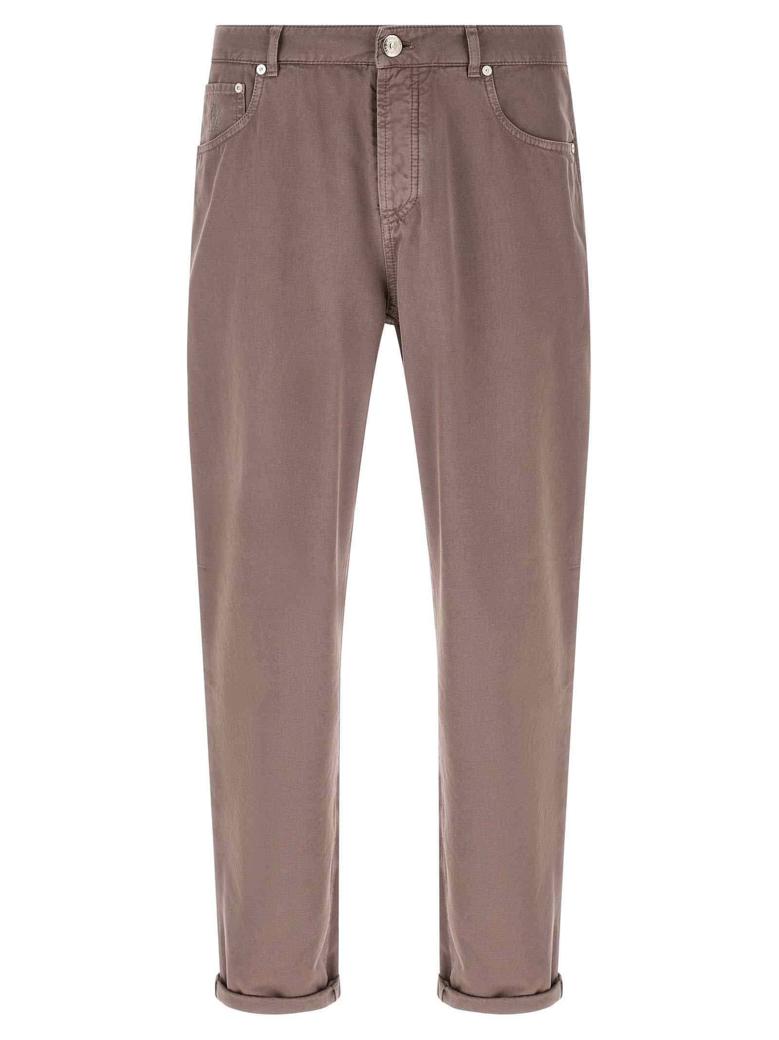 Brunello Cucinelli Brown Cotton Casual Pants