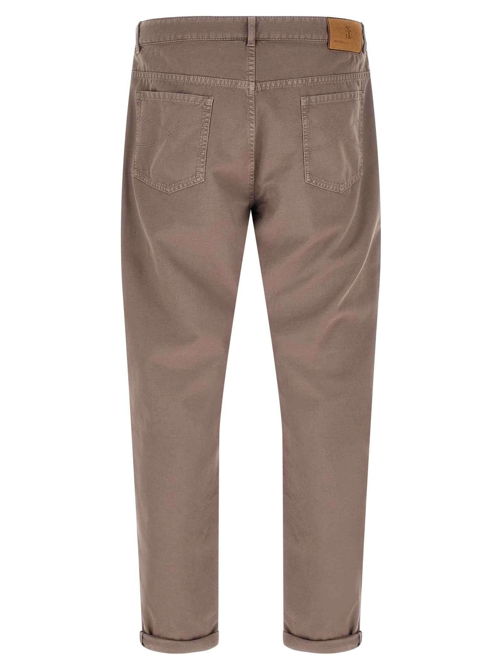 Brunello Cucinelli Brown Cotton Casual Pants