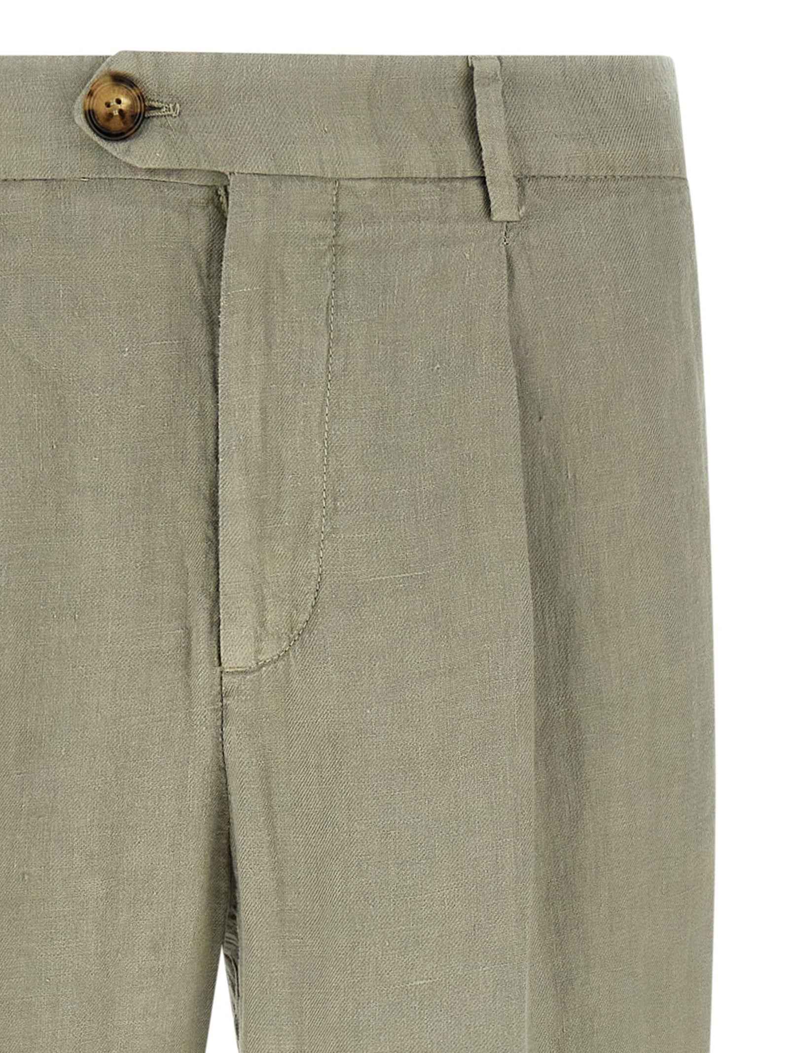 Brunello Cucinelli Bicolor Linen Casual Pants