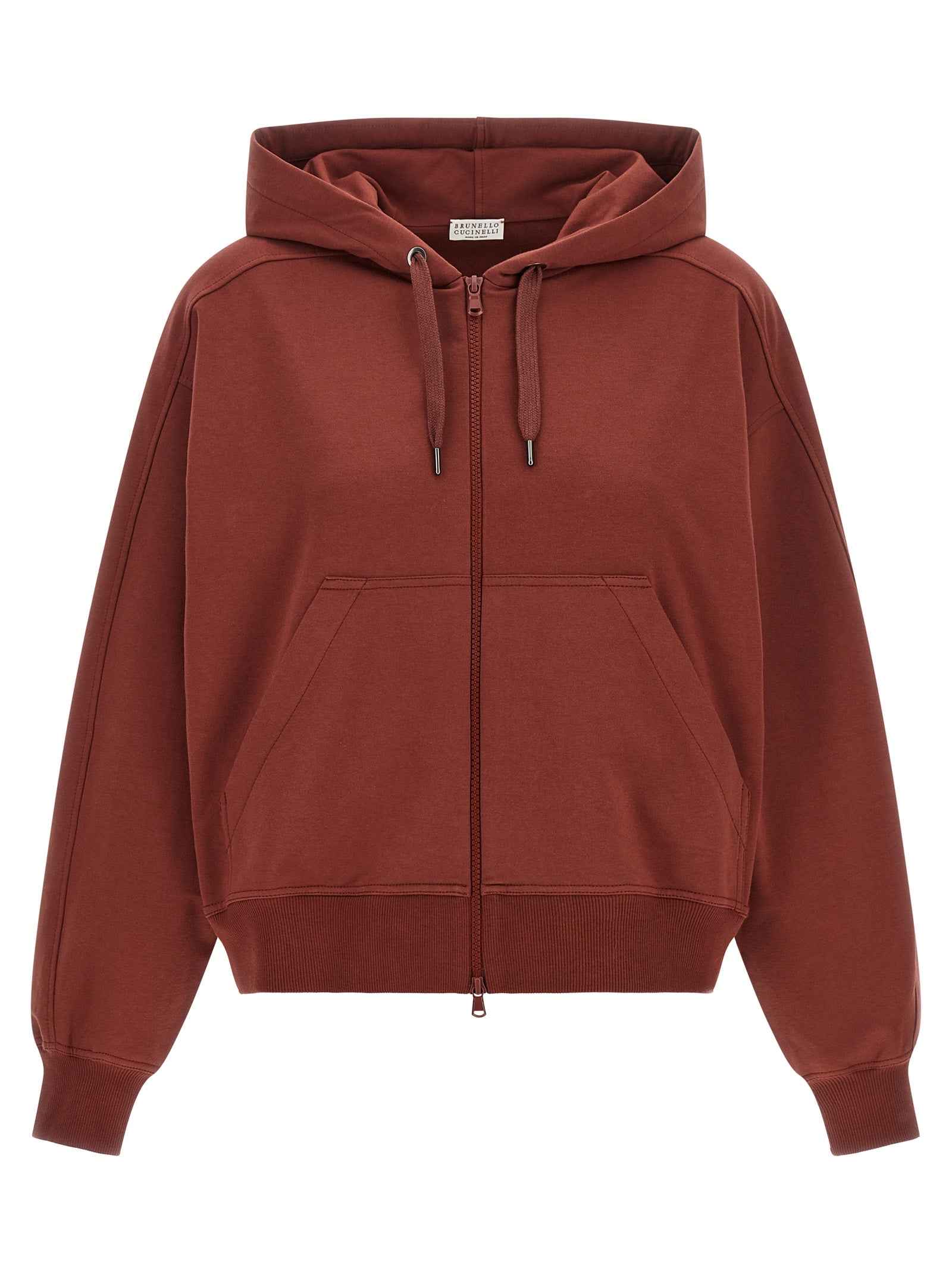 Brunello Cucinelli Bordeaux Cotton Sweatshirt