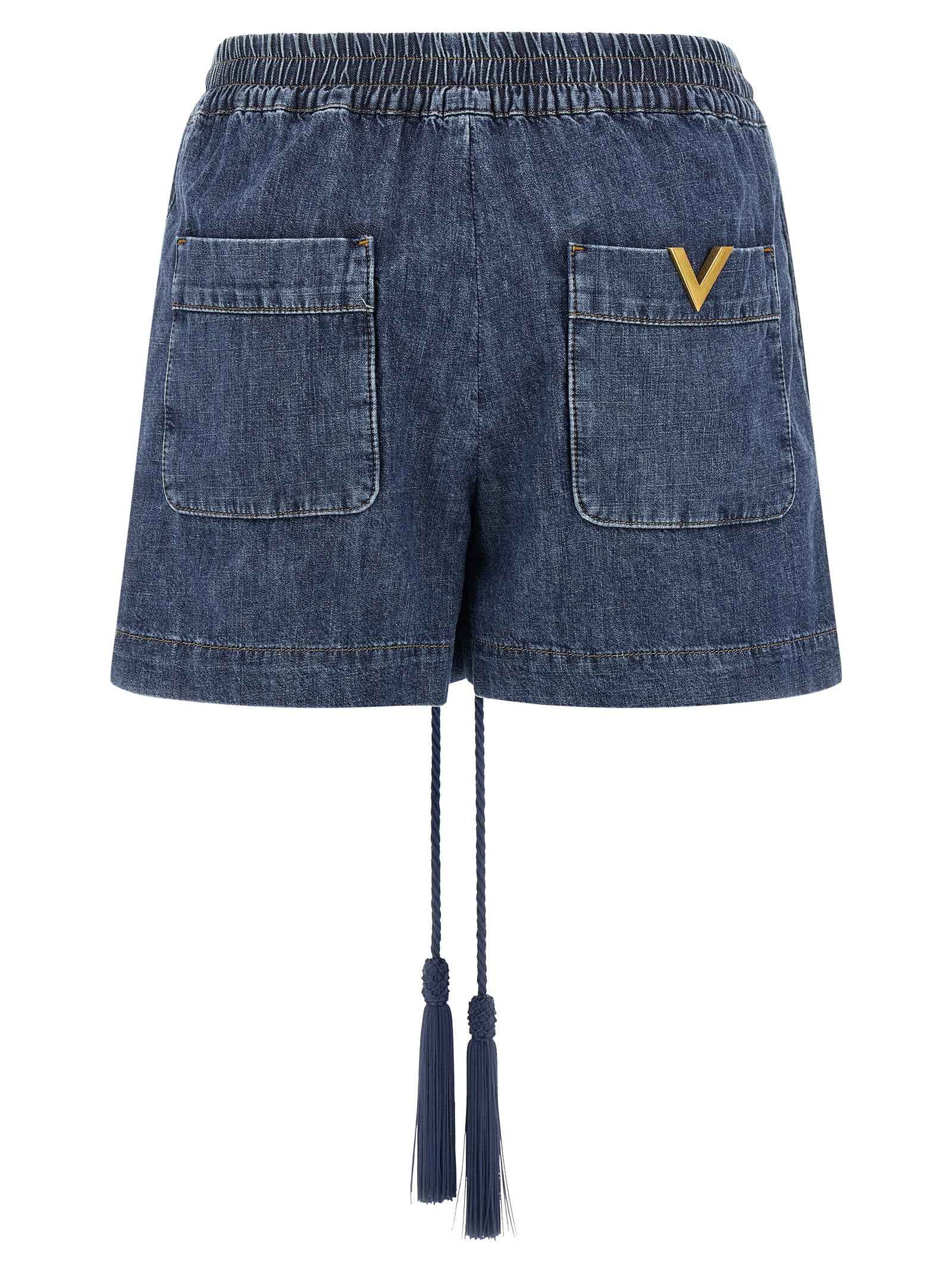 Valentino Garavani Blue Cotton Bermuda Shorts