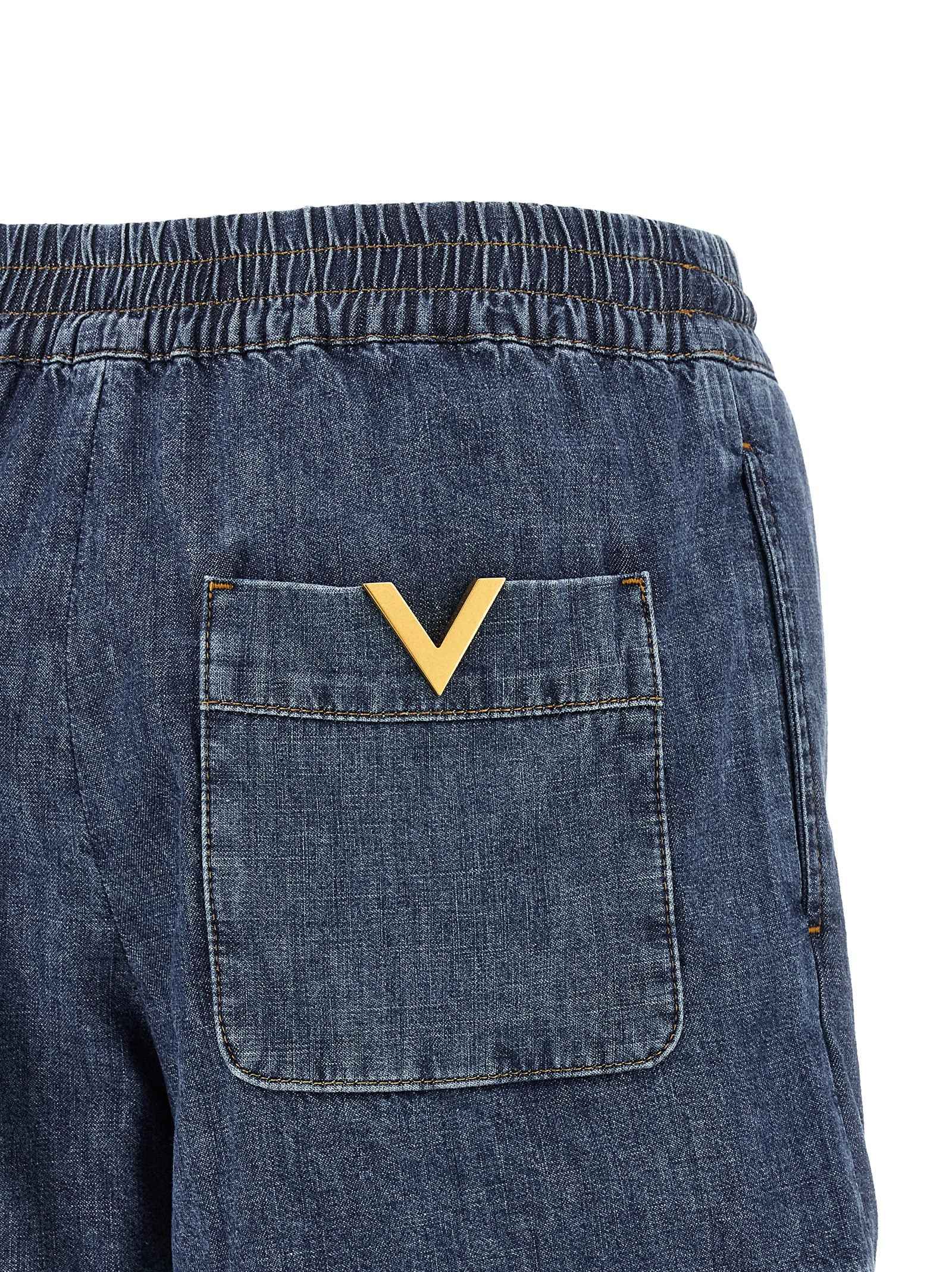 Valentino Garavani Blue Cotton Bermuda Shorts