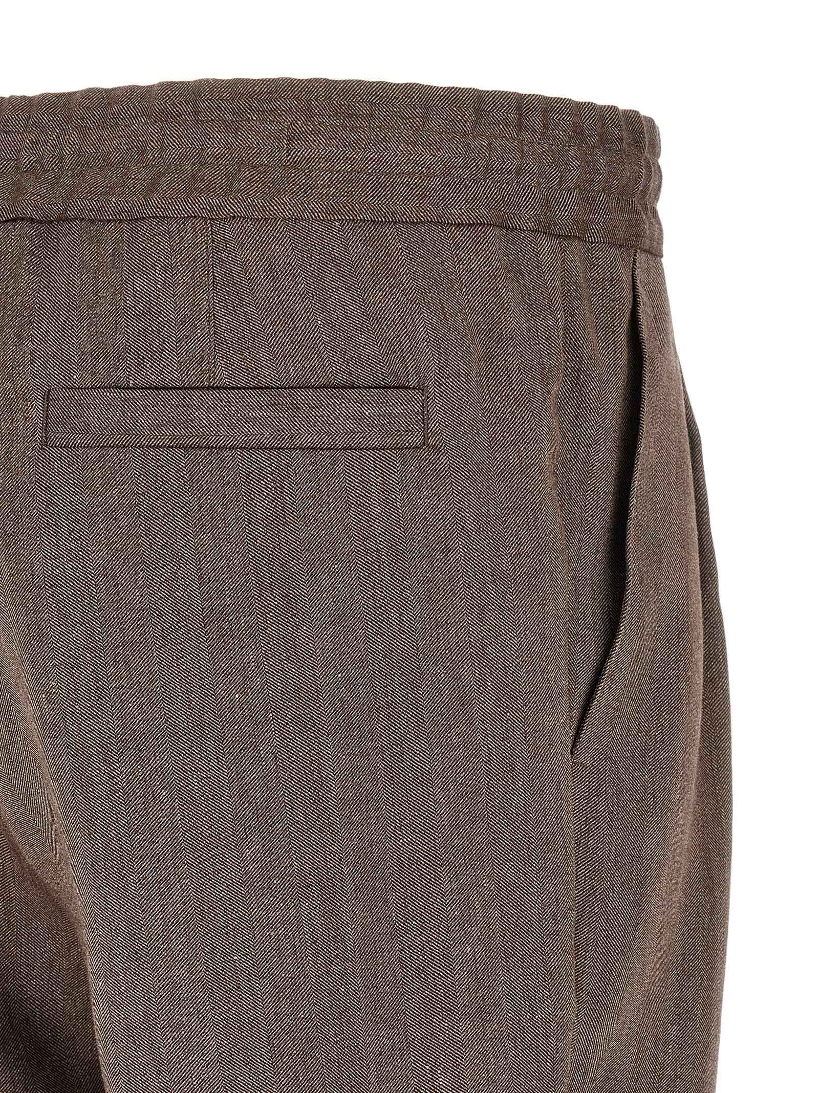 Brunello Cucinelli Brown Linen Bermuda Shorts