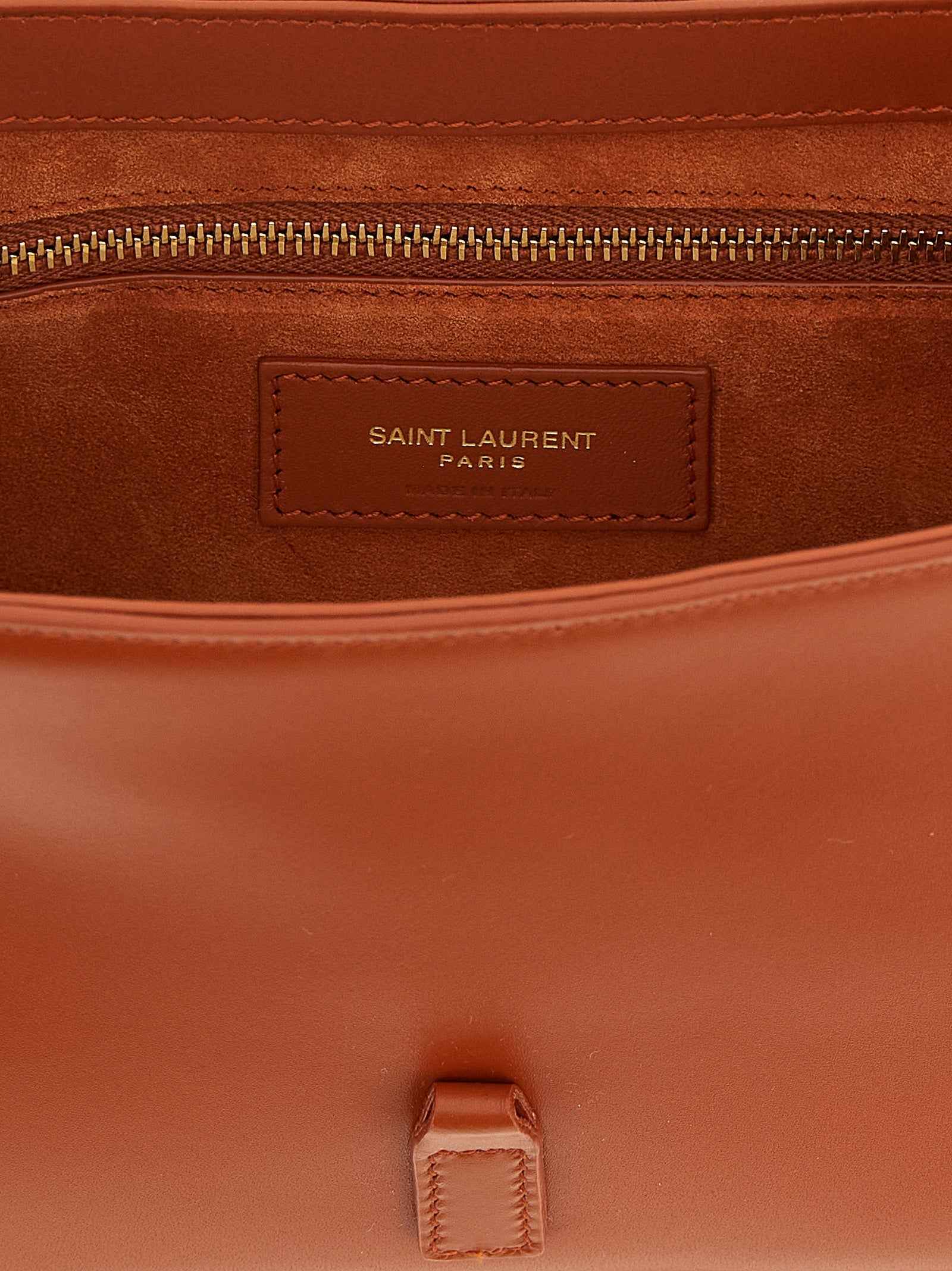 Saint Laurent Orange Calfskin Shoulder Bag