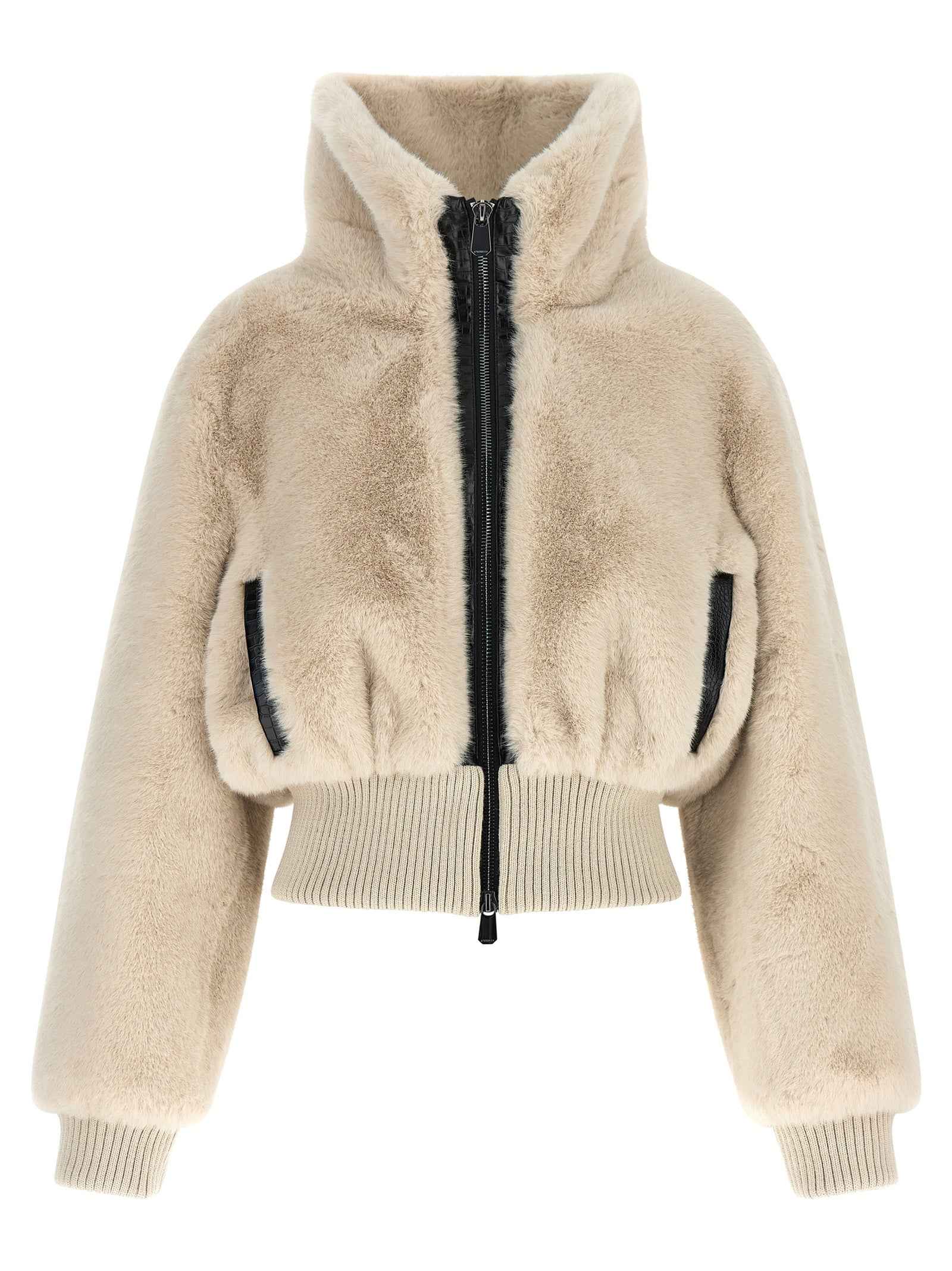 PINKO Beige Polyester Full-Length Jacket