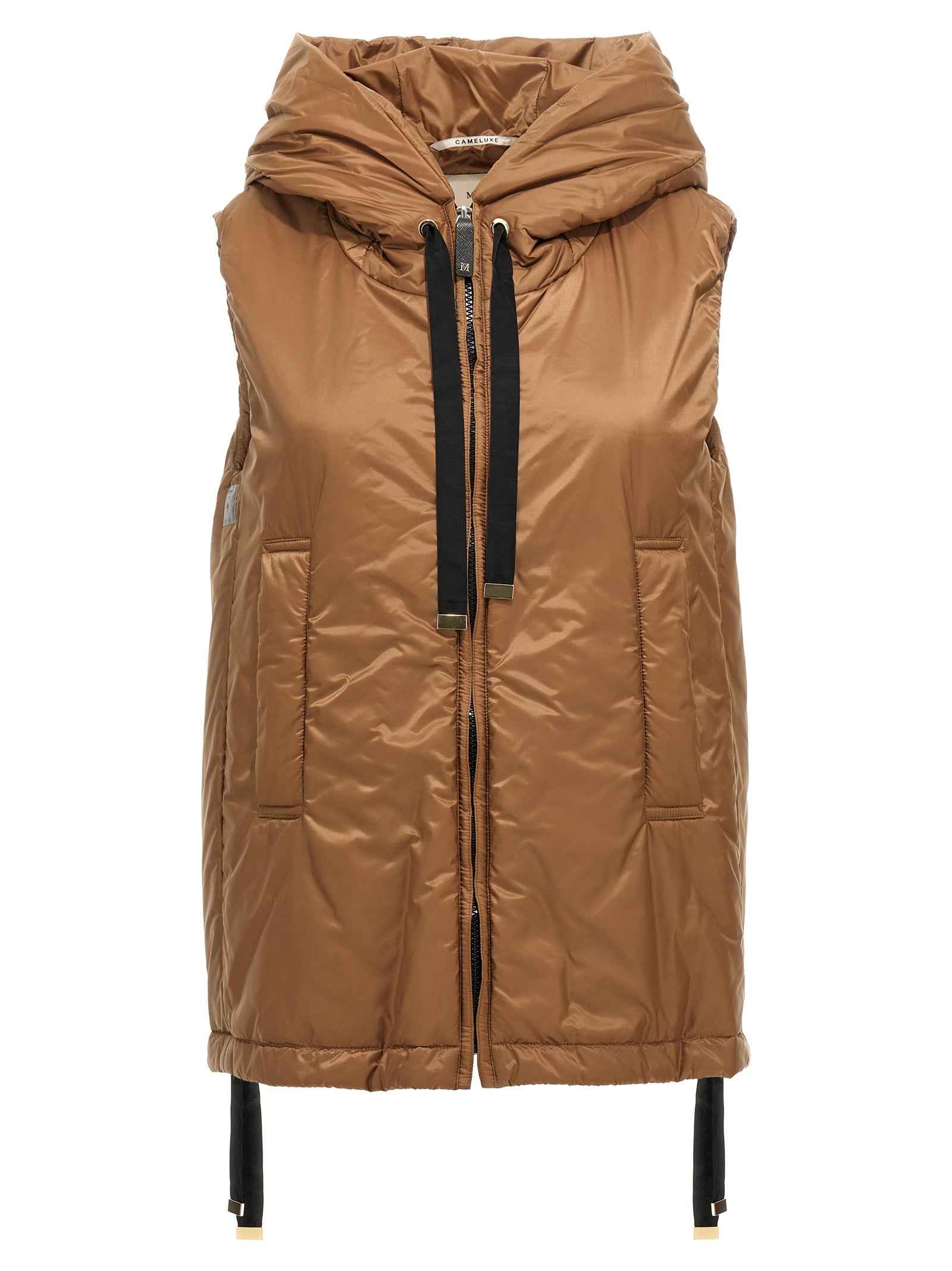 Max Mara Brown Polyester Sleeveless Jacket