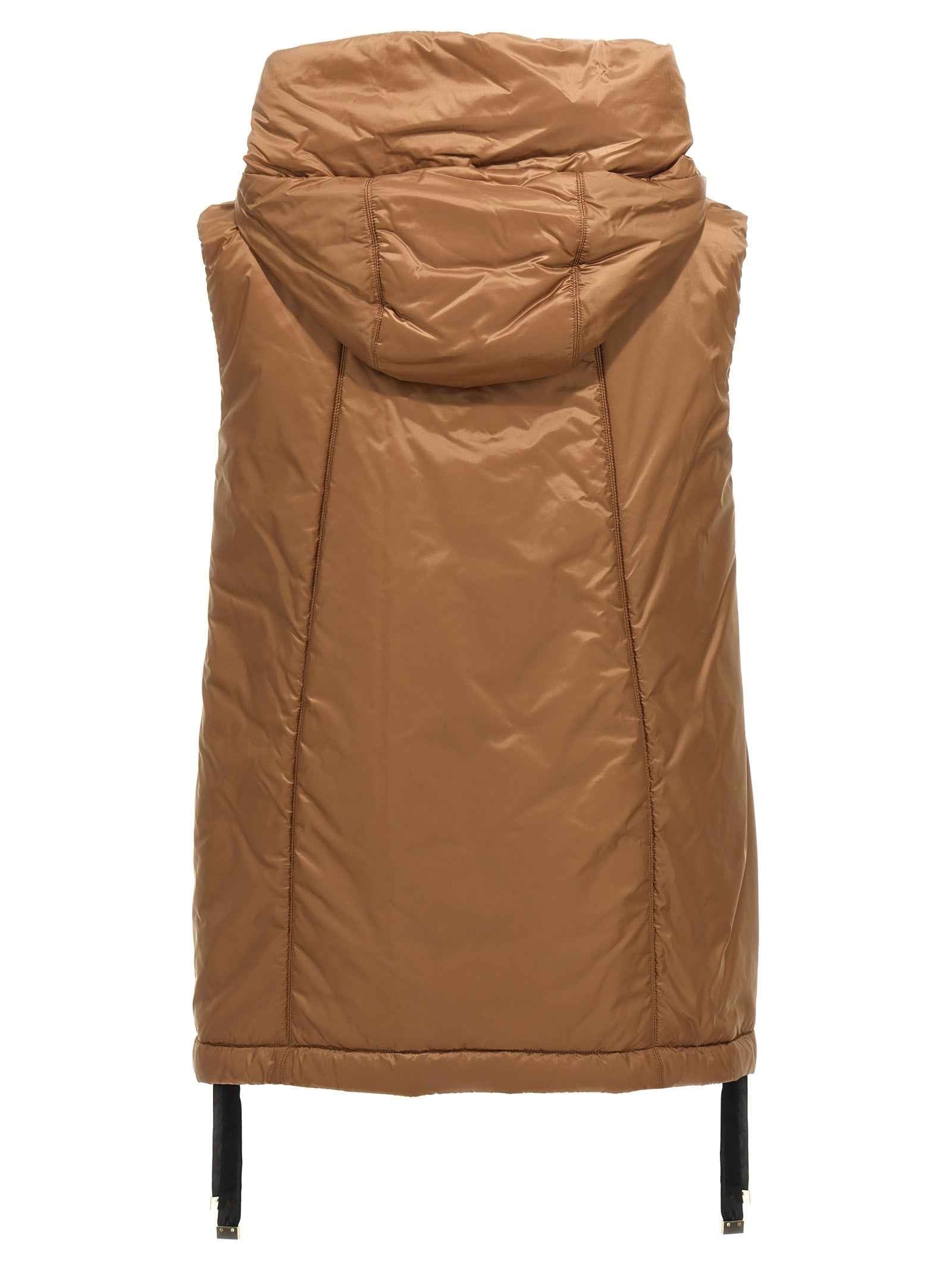 Max Mara Brown Polyester Sleeveless Jacket
