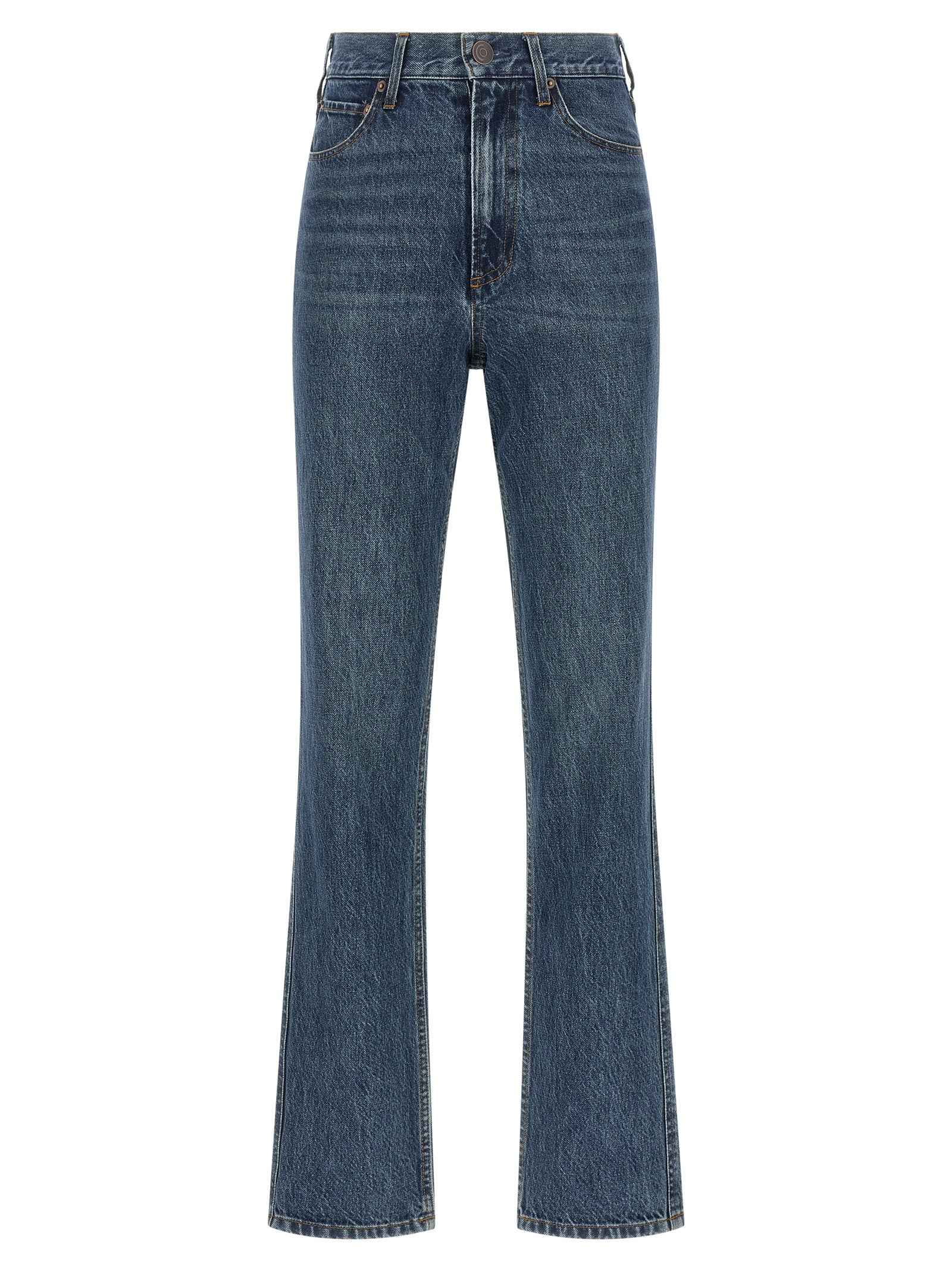CO Blue Cotton Flared Jeans