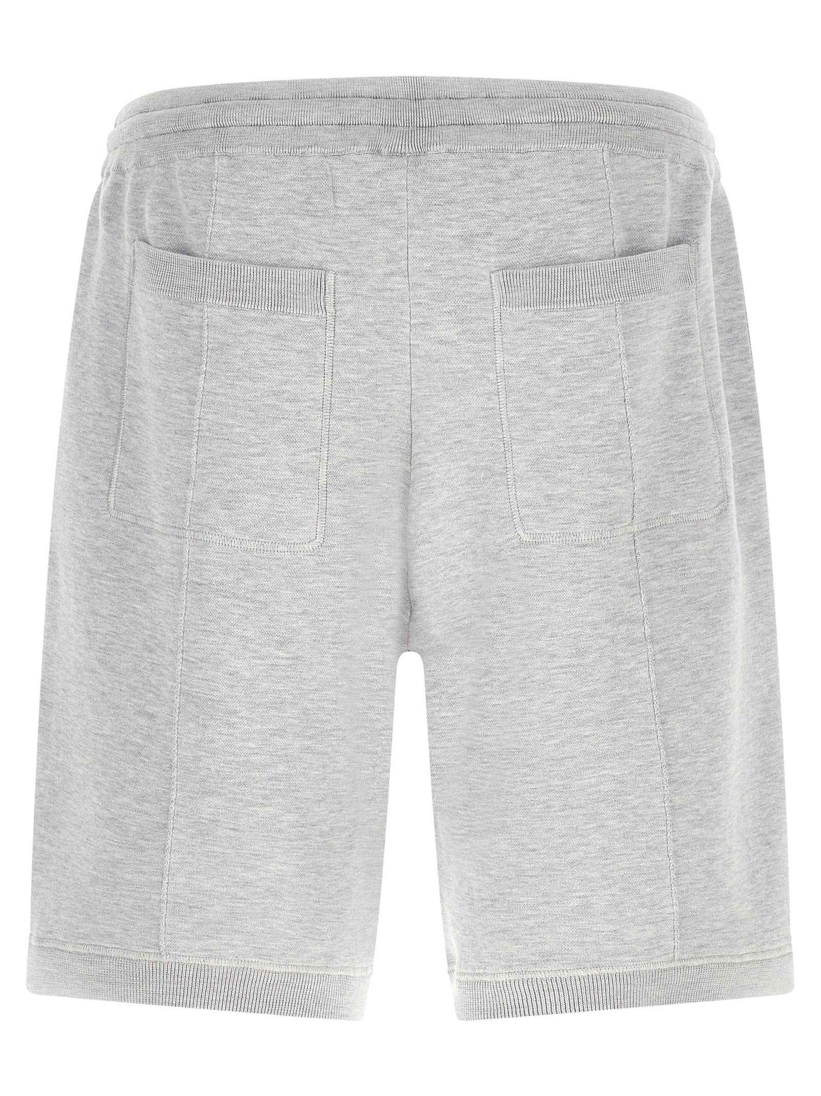 Brunello Cucinelli Gray Silk Bermuda Shorts