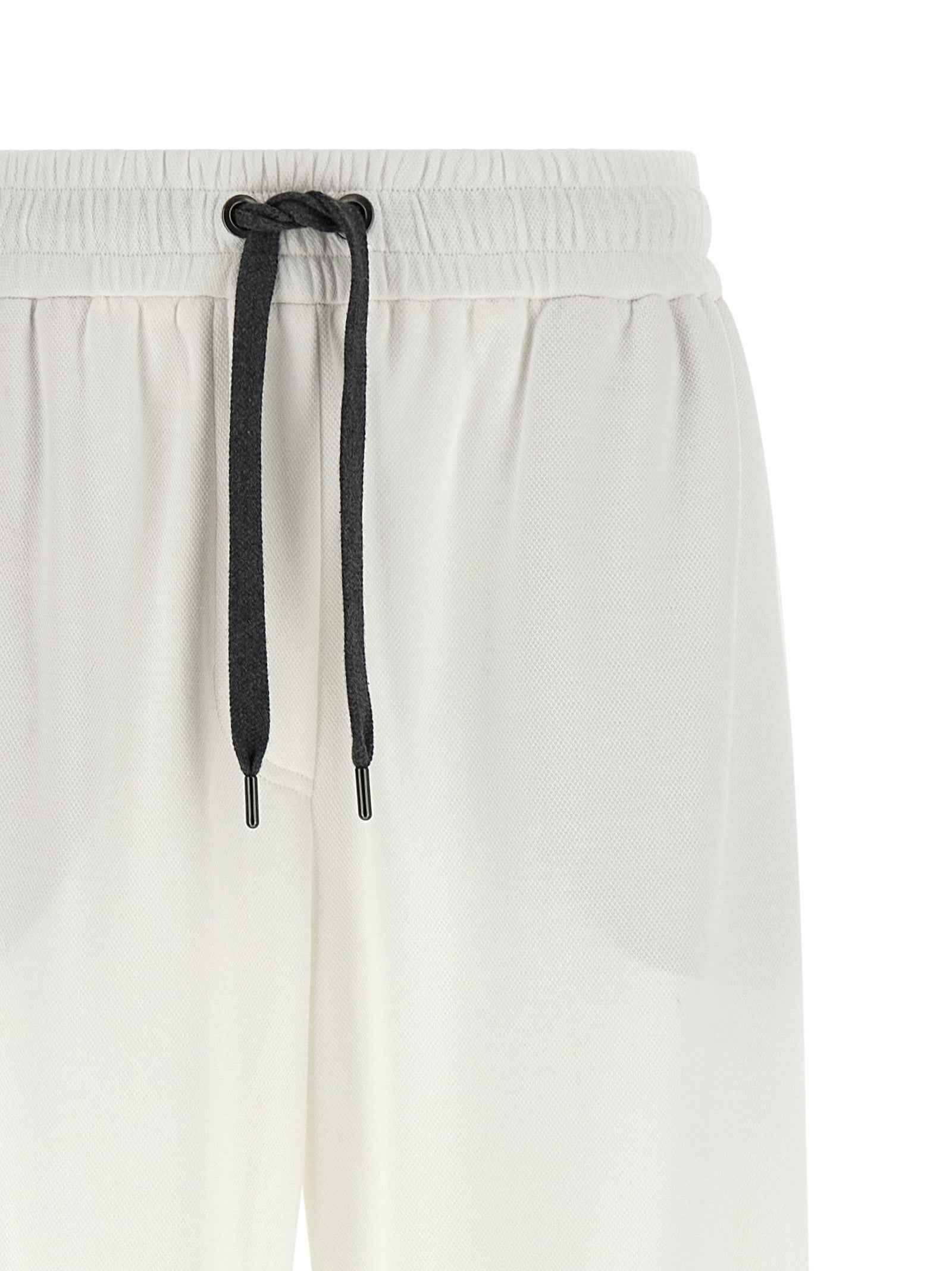 Brunello Cucinelli White Cotton Joggers (Workout Pants)