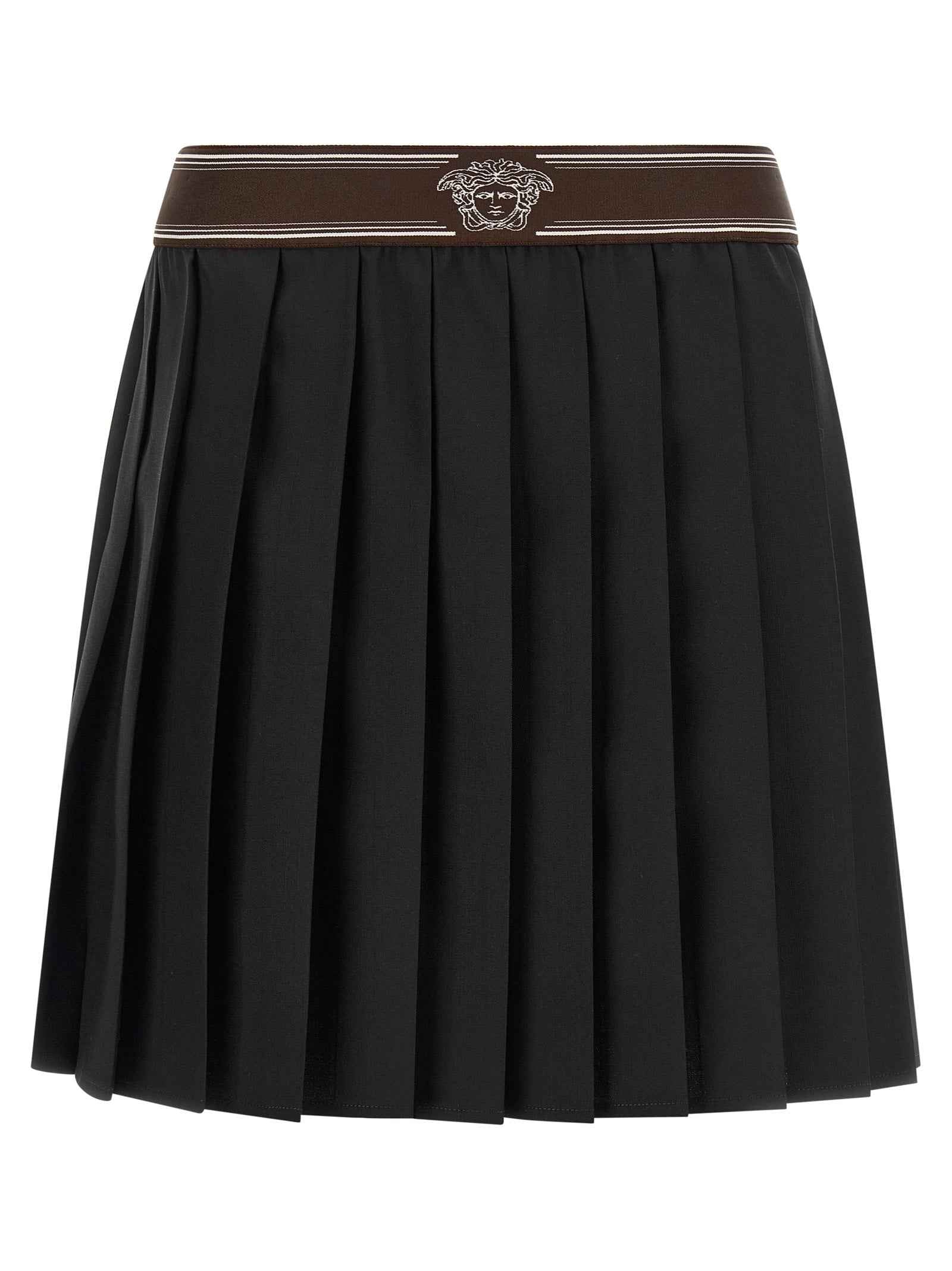 Versace Black Wool Long Skirt