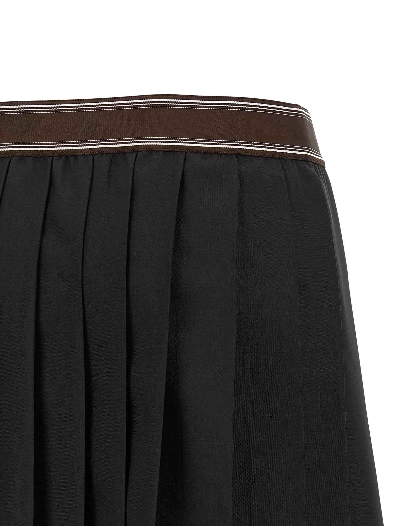 Versace Black Wool Long Skirt