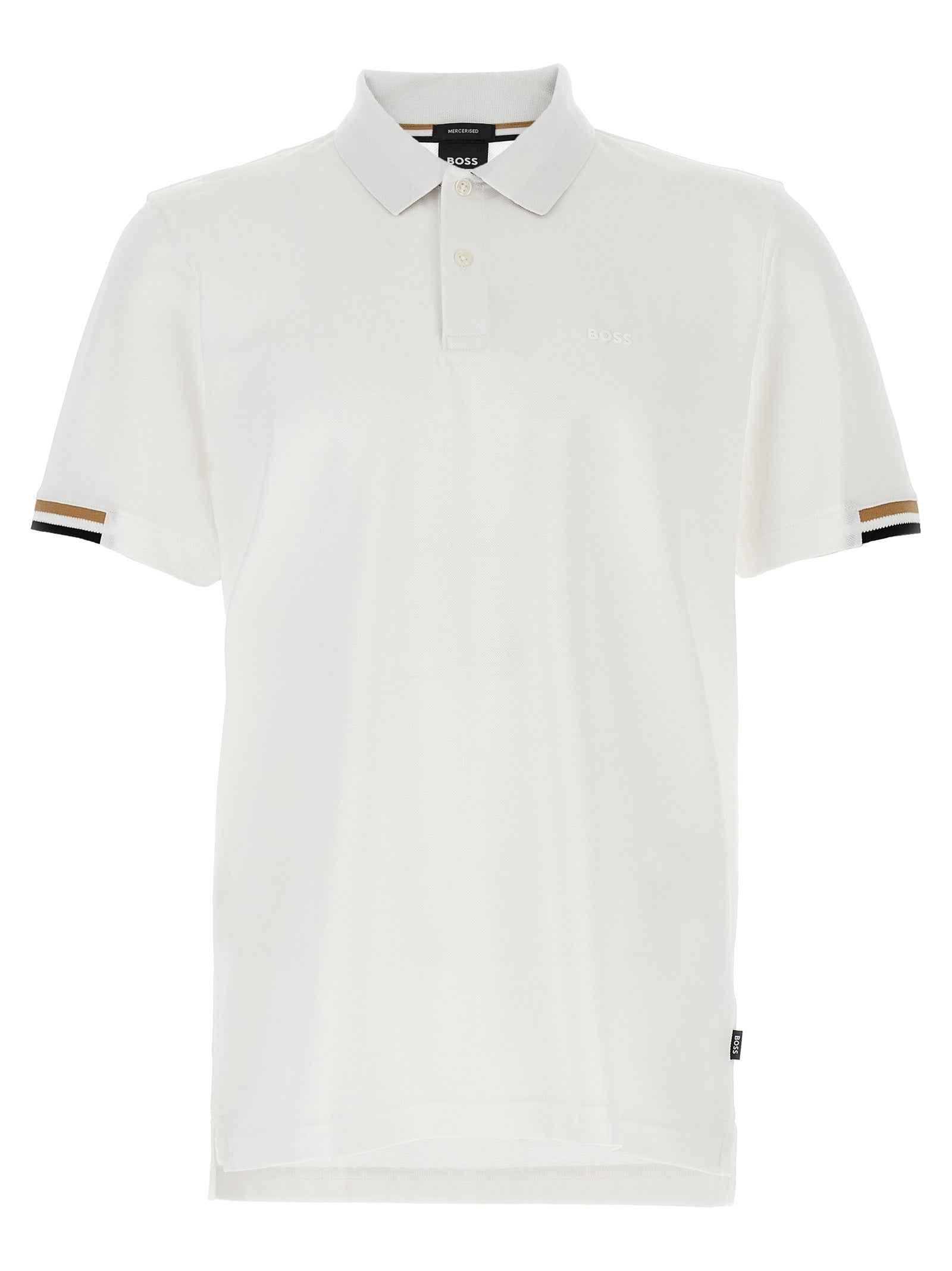 Hugo Boss White Cotton Polo Shirt