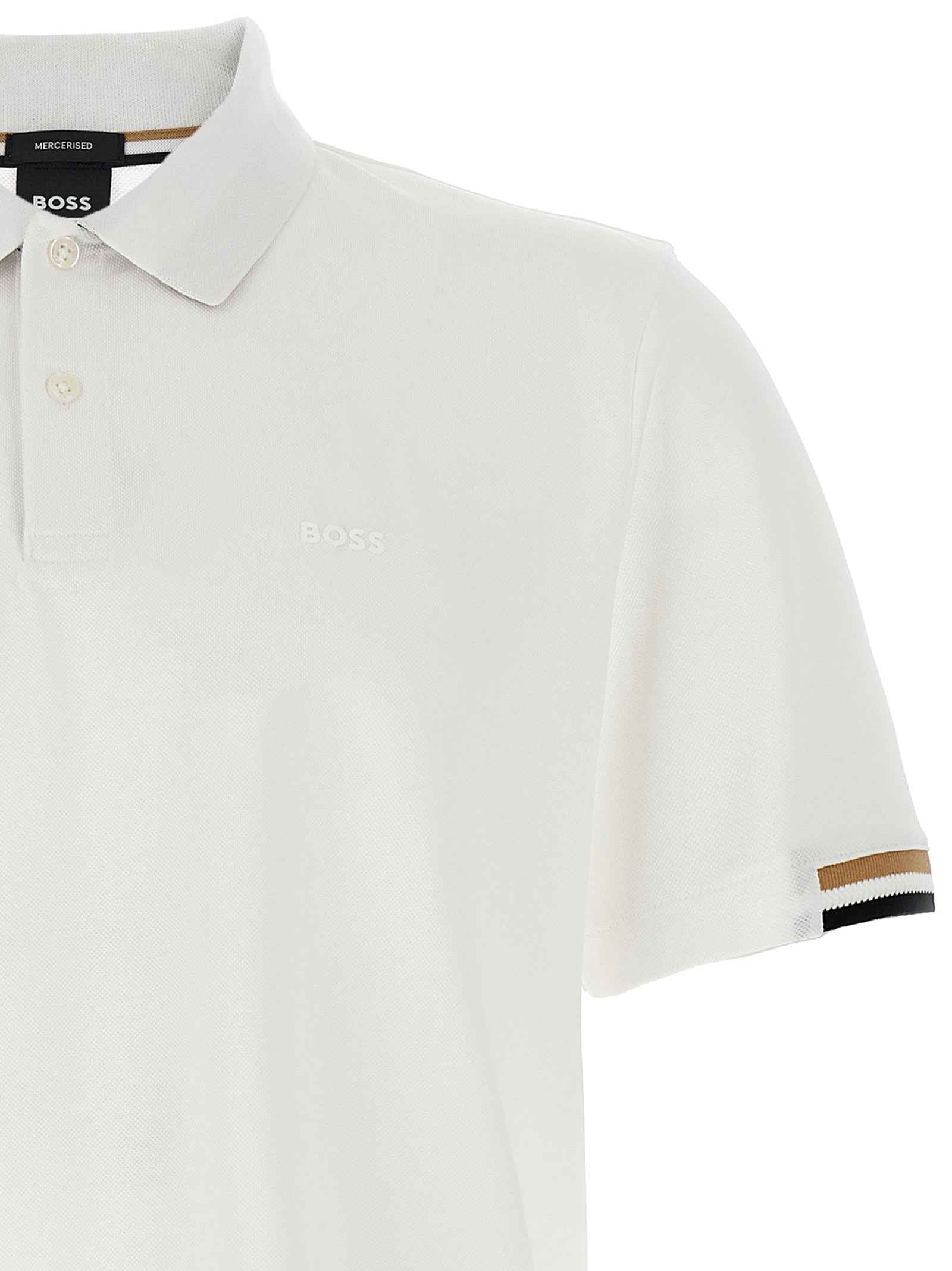 Hugo Boss White Cotton Polo Shirt