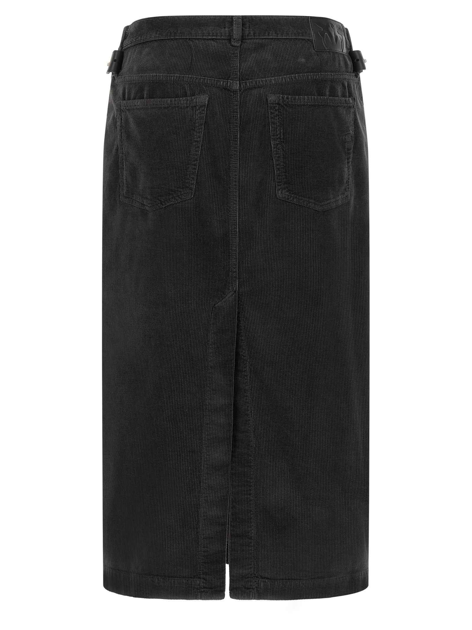 PINKO Black Cotton Midi Skirt