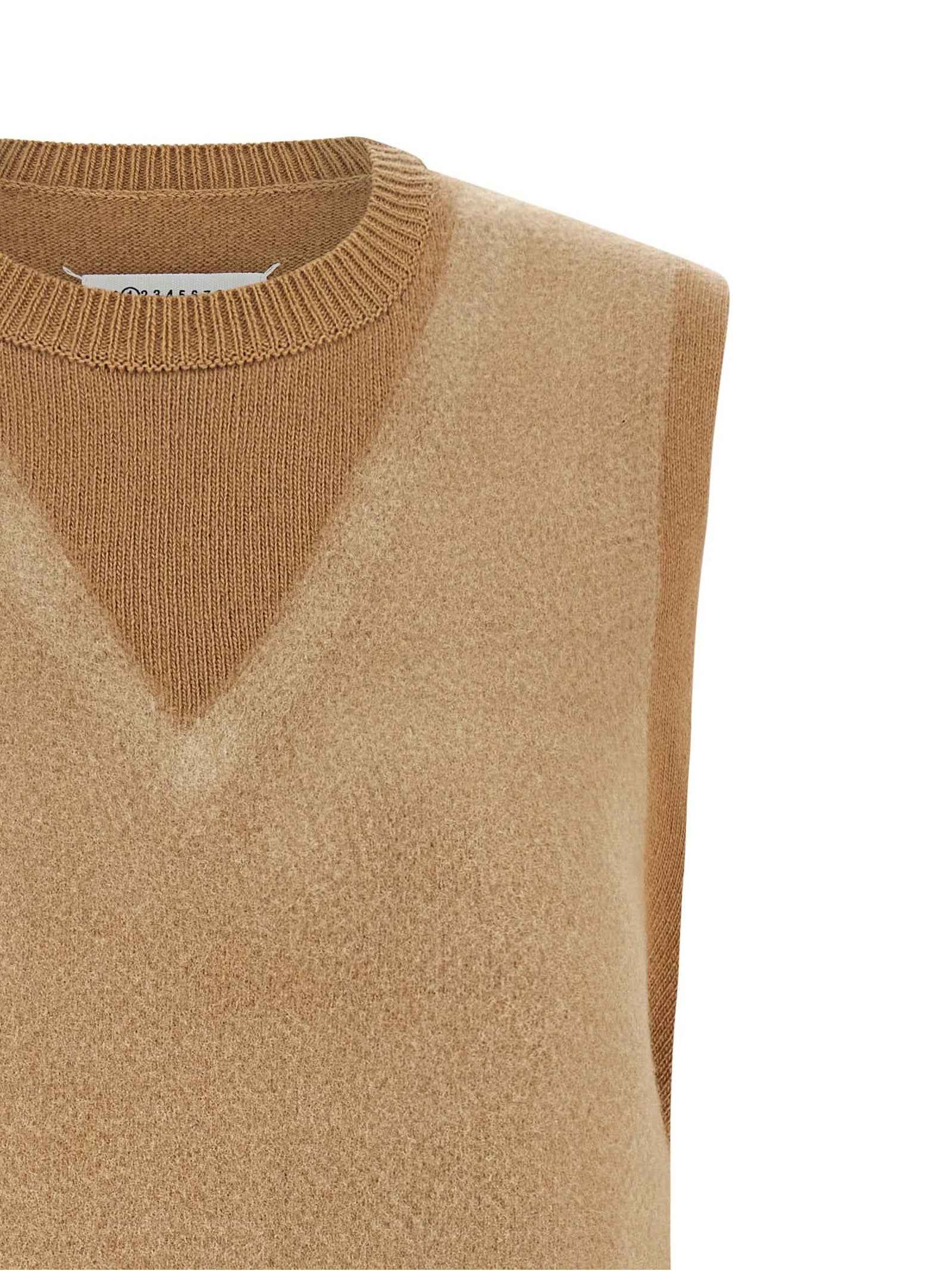 Maison Margiela Beige Virgin Wool Sleeveless Jacket