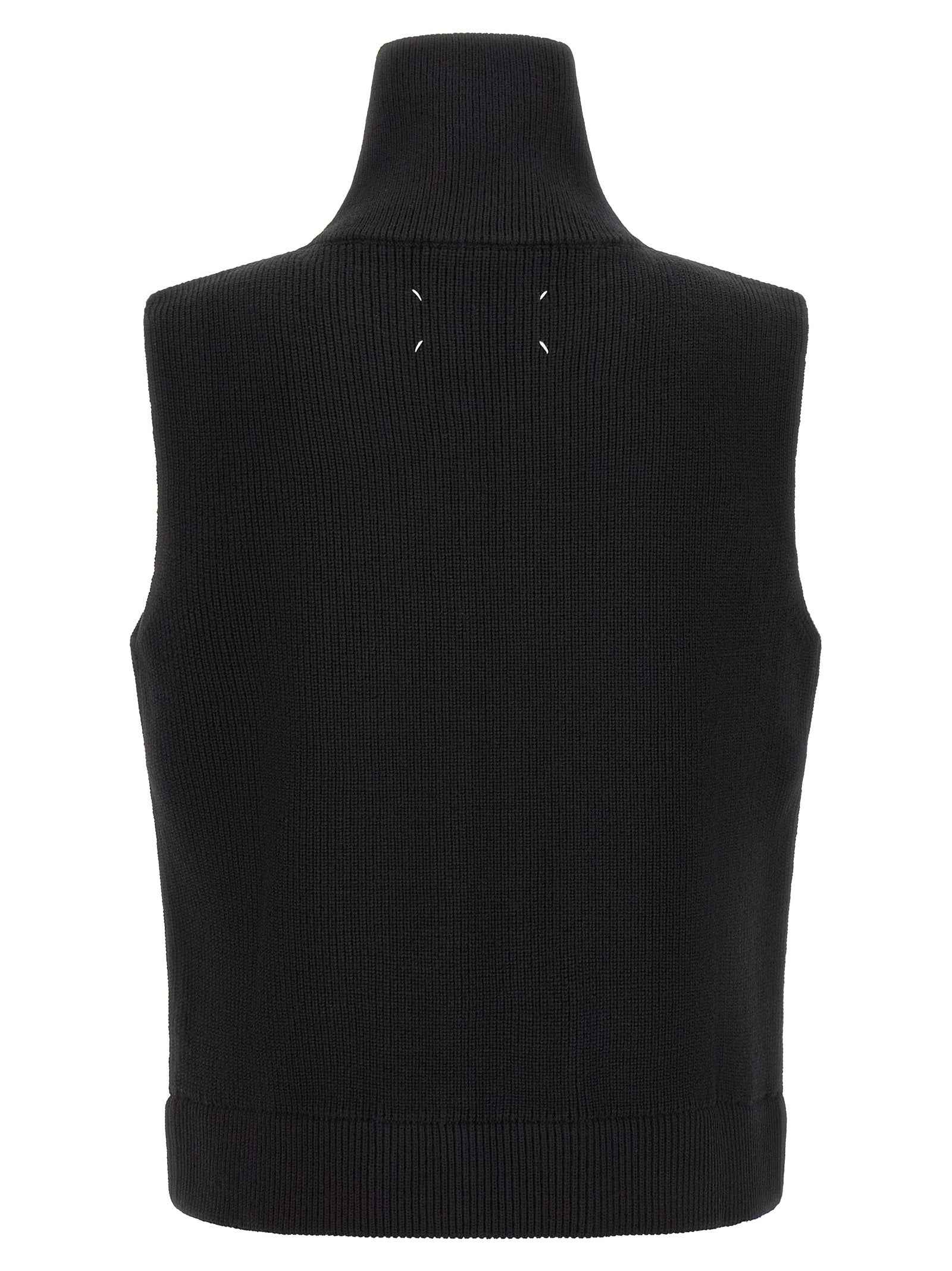 Maison Margiela Black Wool Sleeveles Sweater