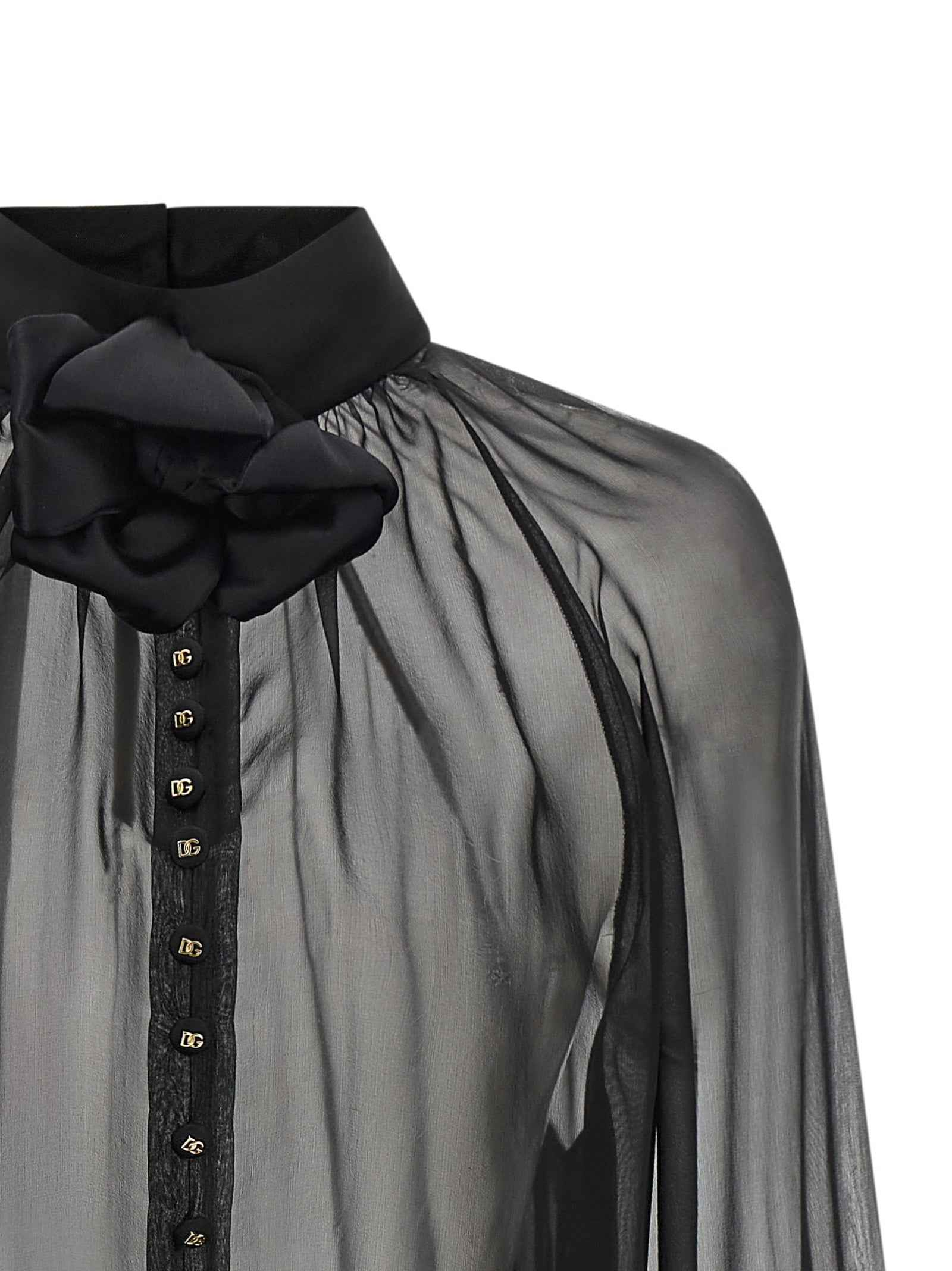 Dolce & Gabbana Black Silk Blouse
