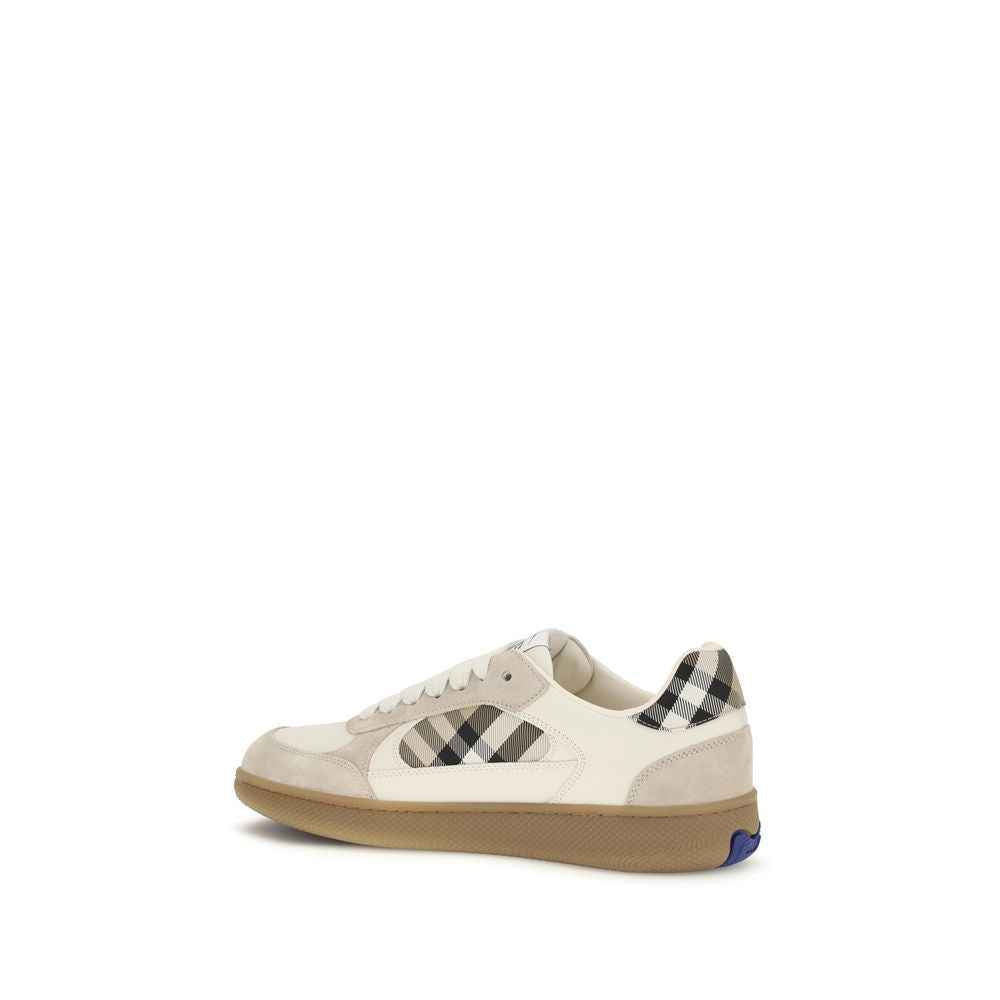 Burberry Beige Calf Leather Bos Taurus Low Top Sneakers
