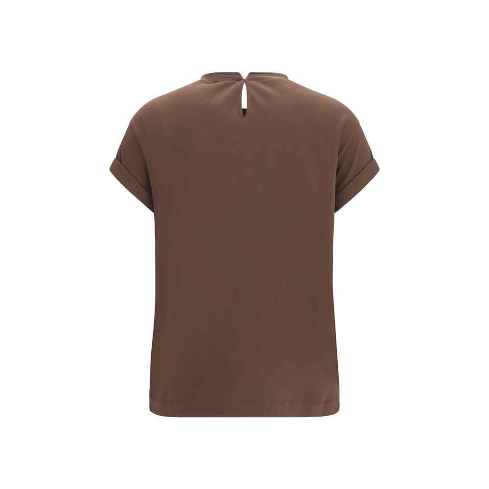 Brunello Cucinelli Brown Elastane T-Shirt