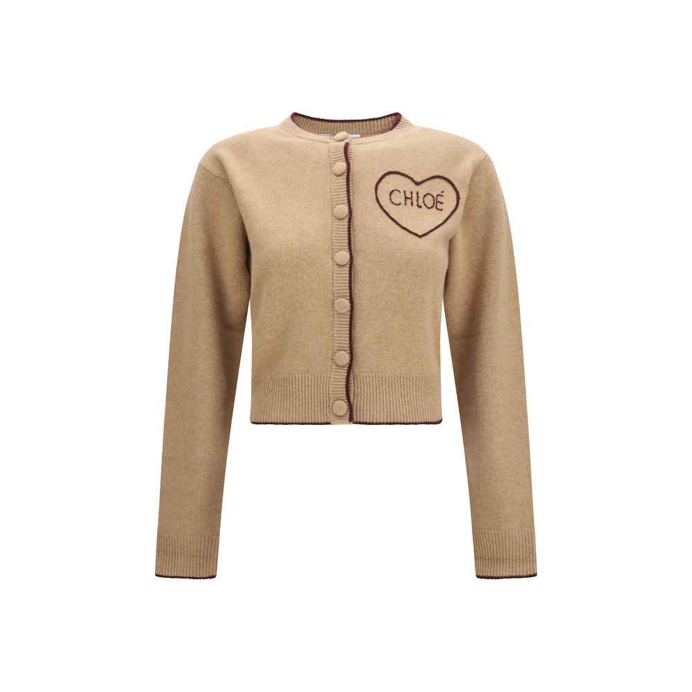 Chloé Beige Wool Oves Aries Cardigan