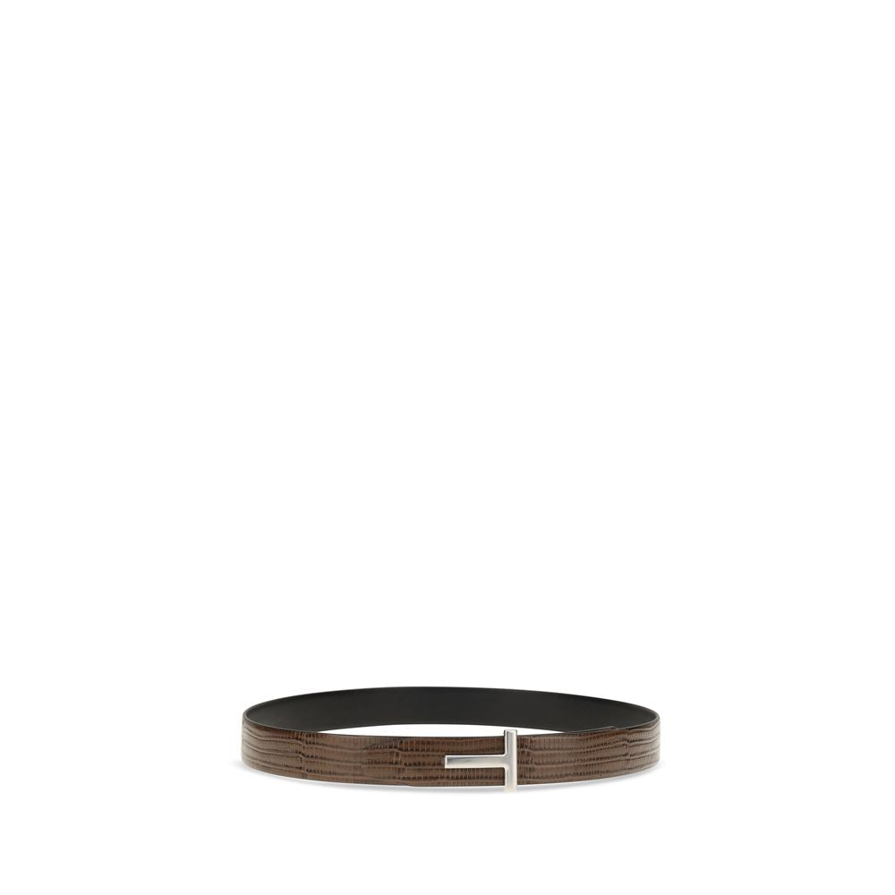 Tom Ford Brown Calf Leather Bos Taurus Belt