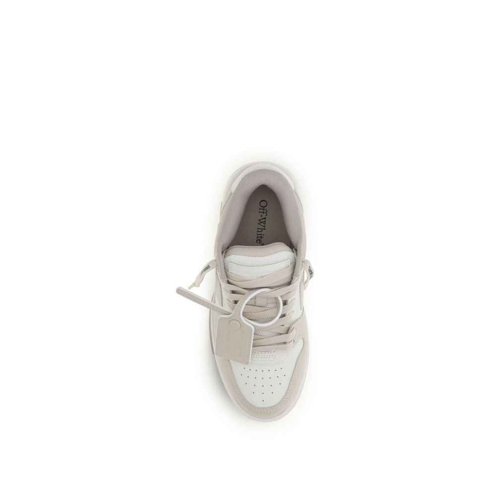 Off-White Beige Calf Leather Bos Taurus Low Top Sneakers