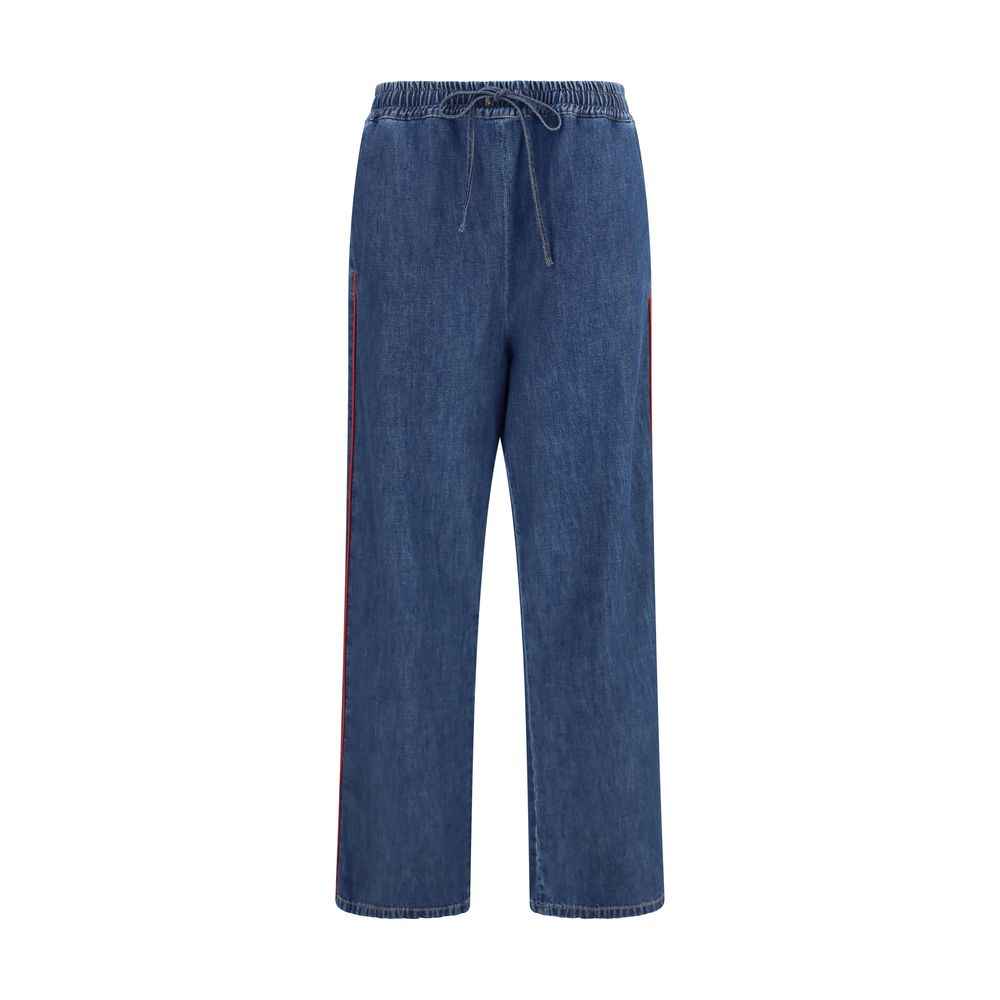 Valentino Garavani Blue Polyester Casual Pants